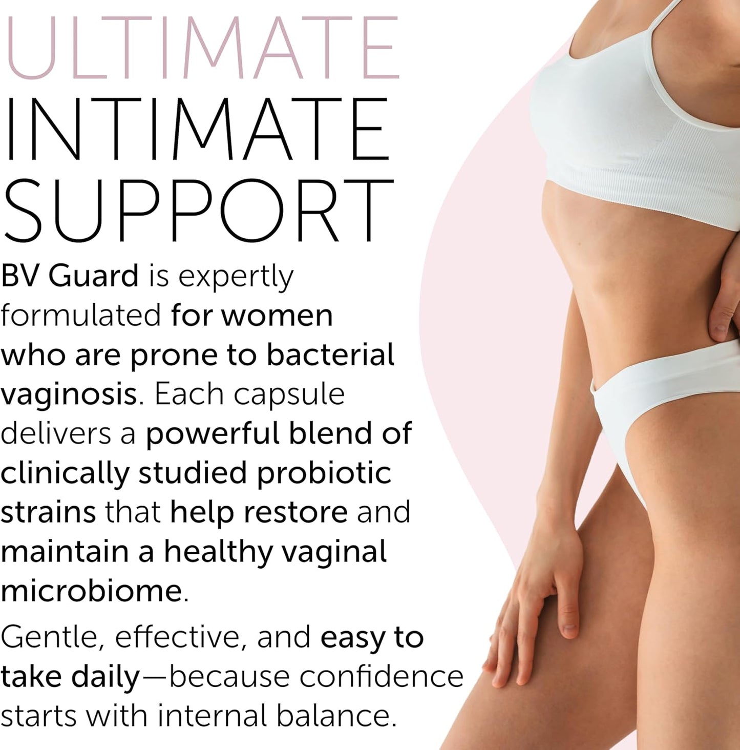 Bacterial Vaginosis Treatment | BV Treatment for Women | Natural Homeopathic Supplement for Odor, Itching, Discharge, BV, and Vaginal Microbiota Imbalance | 60 Capsules