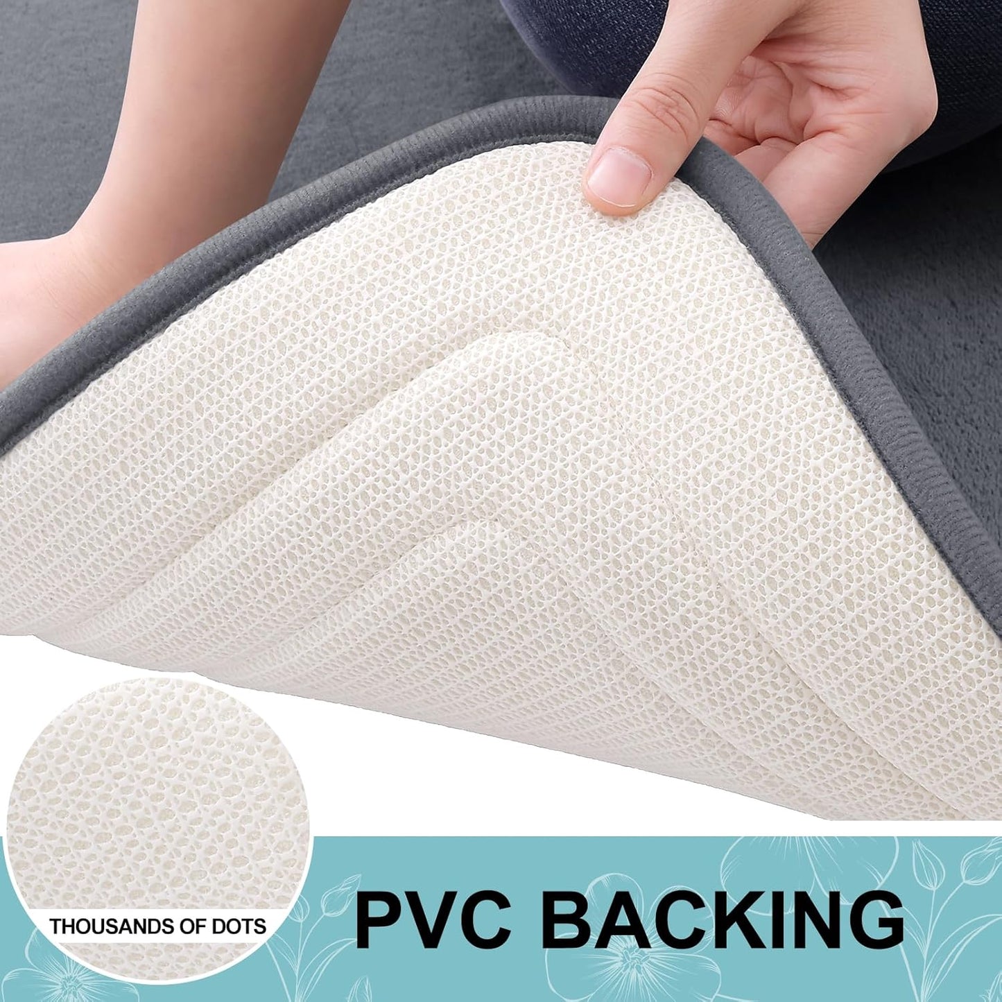 Grandaily Memory Foam Bath Mat Rug 70x24, Ultra Soft, Non-Slip and Absorbent Bathroom Rugs, Machine Wash Dry, Comfortable Bath Carpet for Bathroom Floor, Tub and Shower, Dark Grey