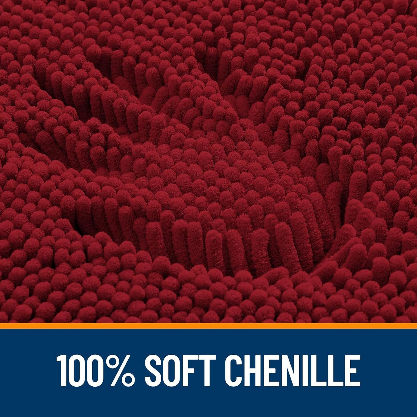 OLANLY Bathroom Rugs 44x24, Extra Soft Absorbent Chenille Bath Rugs, Rubber Backing Quick Dry, Machine Washable Bath Mats for Bathroom Floor, Tub and Shower, Home Decor Accessories, Red