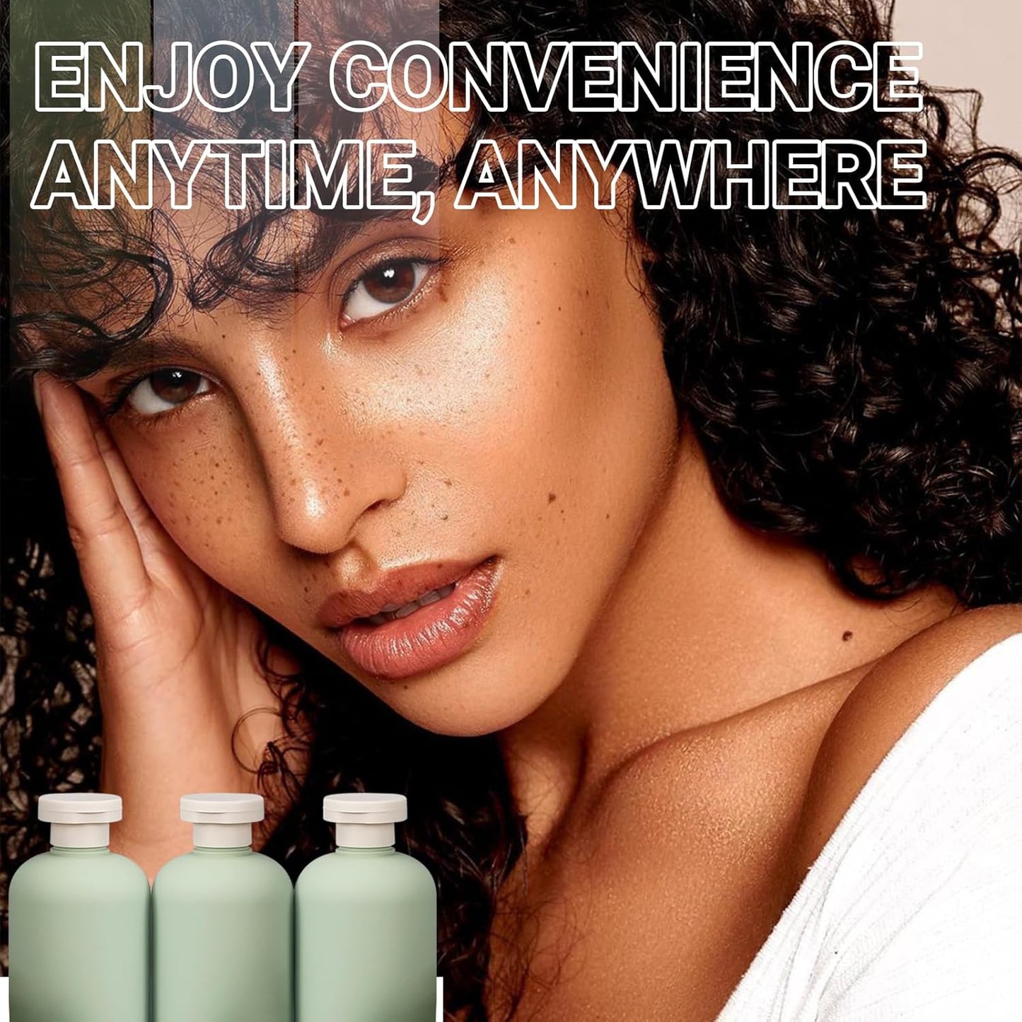 ASEVAT 3.4 oz Travel Bottles for Toiletries, Leak Proof Squeeze Bottles Refillable, Plastic Bottles with Caps for Shampoo, Lotion, Cream, Conditioner and Liquids (3 Pcs)