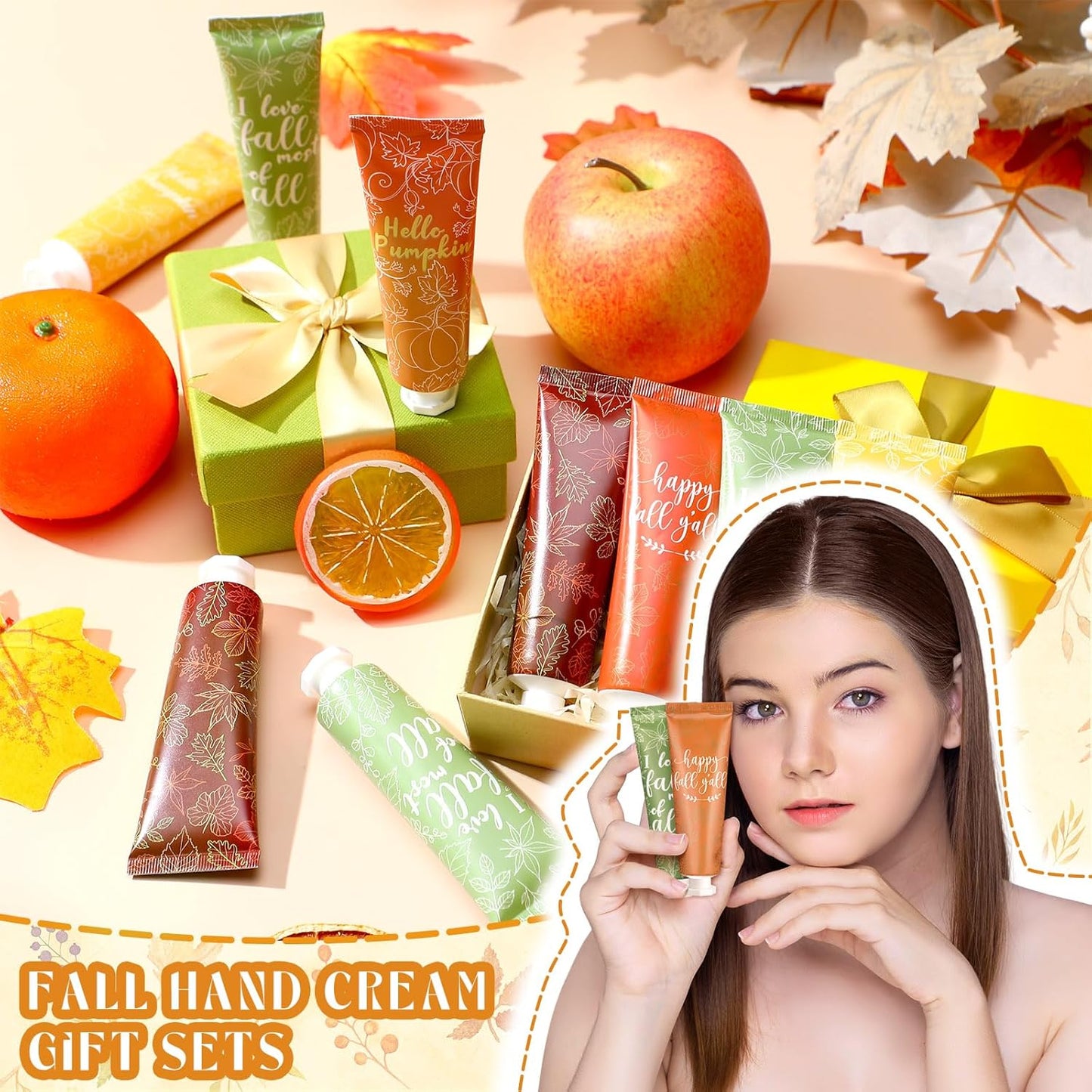 60 Pcs Thanksgiving Fall Hand Cream Bulk, Mini Pumpkin Lotion, 30ml Natural Botanical Fragrance Fall Lotion for Chapped Hands, Thanksgiving Favors, Employee Gifts, Baby Shower, Travel, Work, Team