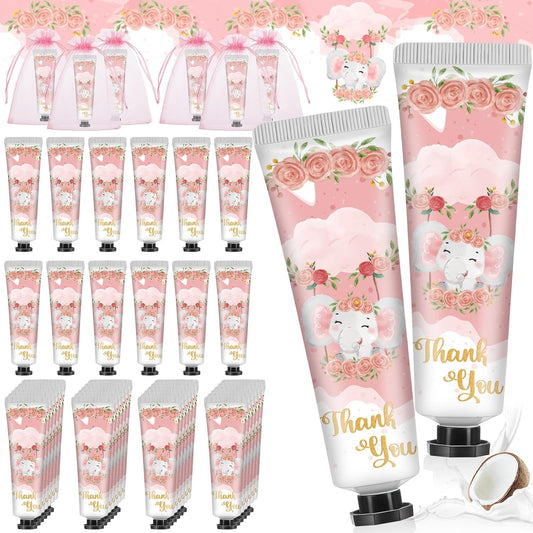 48 Sets Pink Elephant Hand Cream Gifts Bulk Baby Shower Hand Cream Travel Size Lotion Bulk Fall Thanksgiving Party Supplies Favors Birthday Wedding for Guest