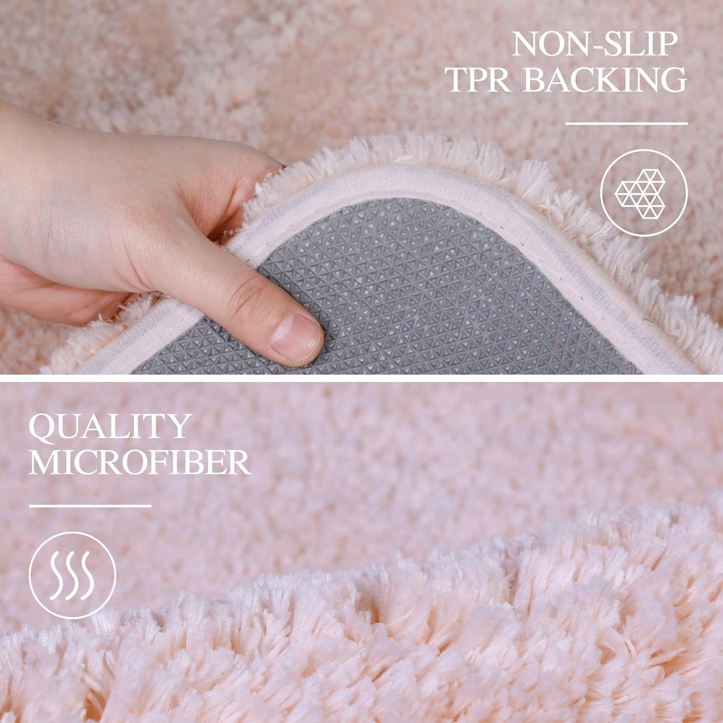 Walensee Large Bathroom Rug (24 x 40, Dusty Pink) Extra Soft and Absorbent Shaggy Bath Mat Machine Washable Microfiber Non Slip Luxury Floor Mat