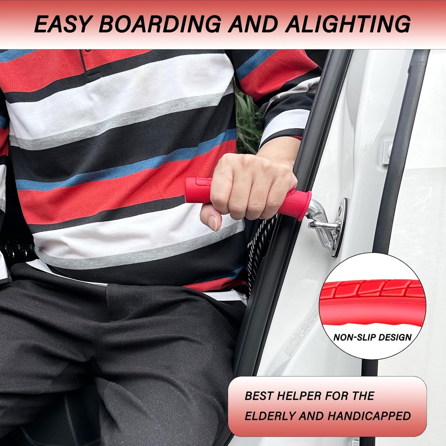 2 Pack Car Handle Assist for Elderly - Vehicle Support Handle - Auto Grab Bar Cane Support Aid - for All Vehicles - Portable Assistive Device for Seniors, Handicapped - Best Gifts for Elderly