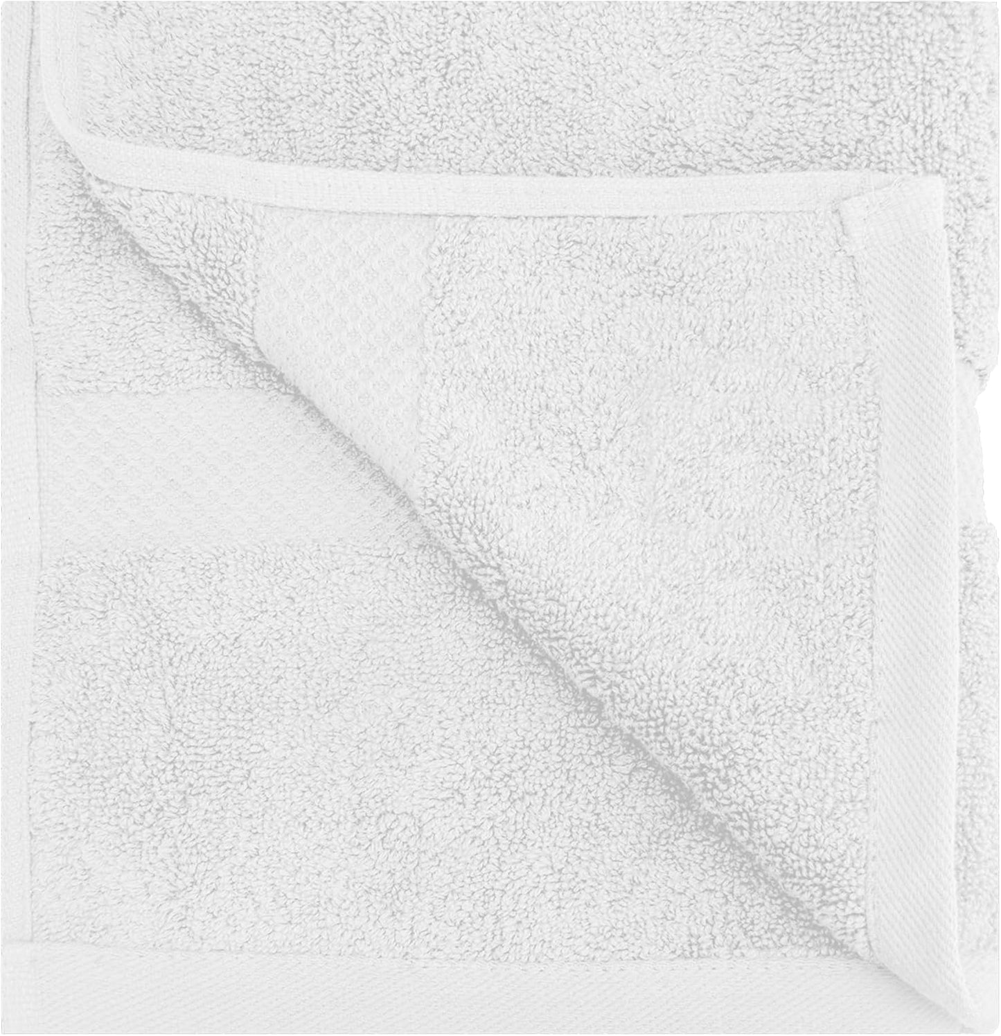 HERCULEAN Bath Sheet 30 x 60 Pack of 4 | 450 GSM Quick Dry and Highly Absorbent | 100% Cotton Terry Towels for Bathroom - Perfect for Shower - Pool and Spa - Luxury Soft Towels - White
