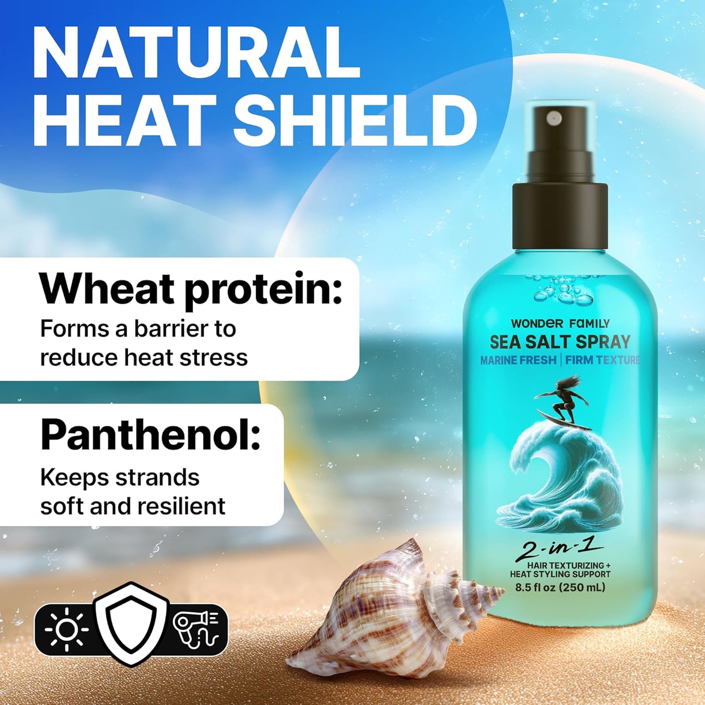 Sea Salt Spray – Wave Activator & Texture Spray for Hair Volume – Texturizing Hair Mist & Curl Refresher for Men & Women – Travel Size Hairspray Extra Hold Volumizer & Strong Holding for Styling