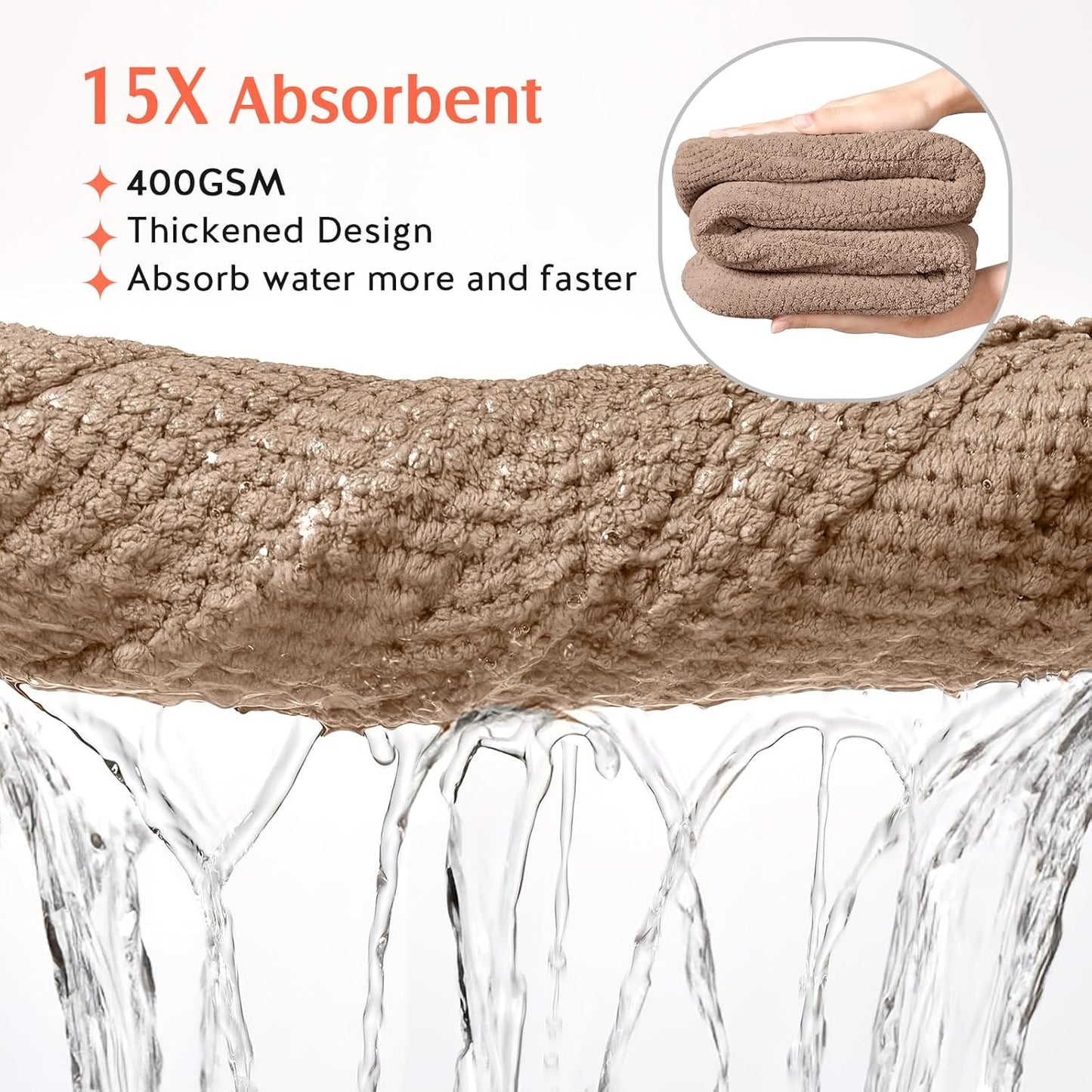 YFONG 2 Pack Large Microfiber Hair Towel Wrap for Women, Thicken Super Absorbent Quick Dry Hair Turban for Drying Curly Long Thick Hair Anti Frizz, Hair Drying Towel with Button for Wet Hair