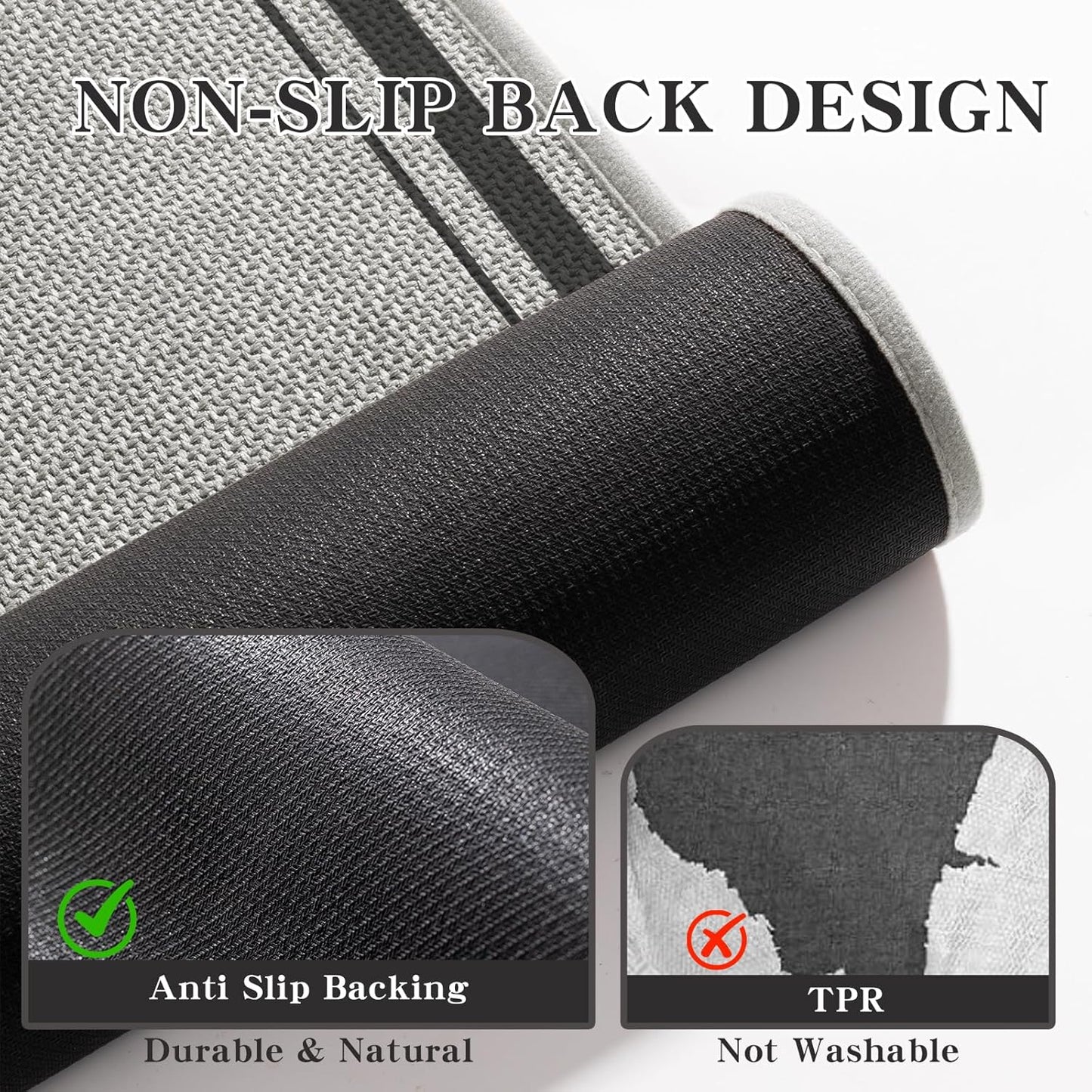 chakme Bathroom Rugs Mat 32x17, Ultra Thin Non Slip Bath Mat Quick Dry Absorbent Bath Mat for Bathroom Floor, (Dark Grey, 32"x17")