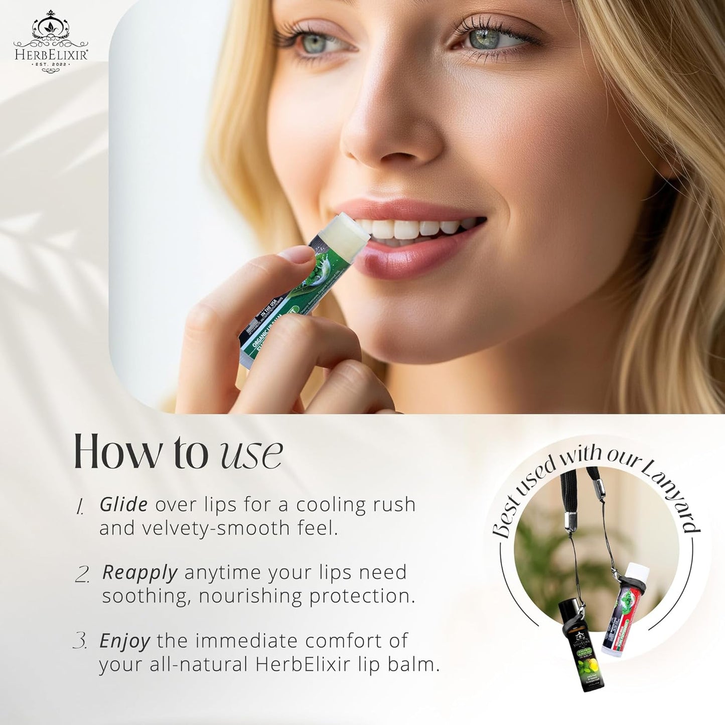 Organic Eucalyptus Mint Lip Balm 3 Pack | Hydrating Chapstick for Dry Lips | Natural Lip Care for Men and Women