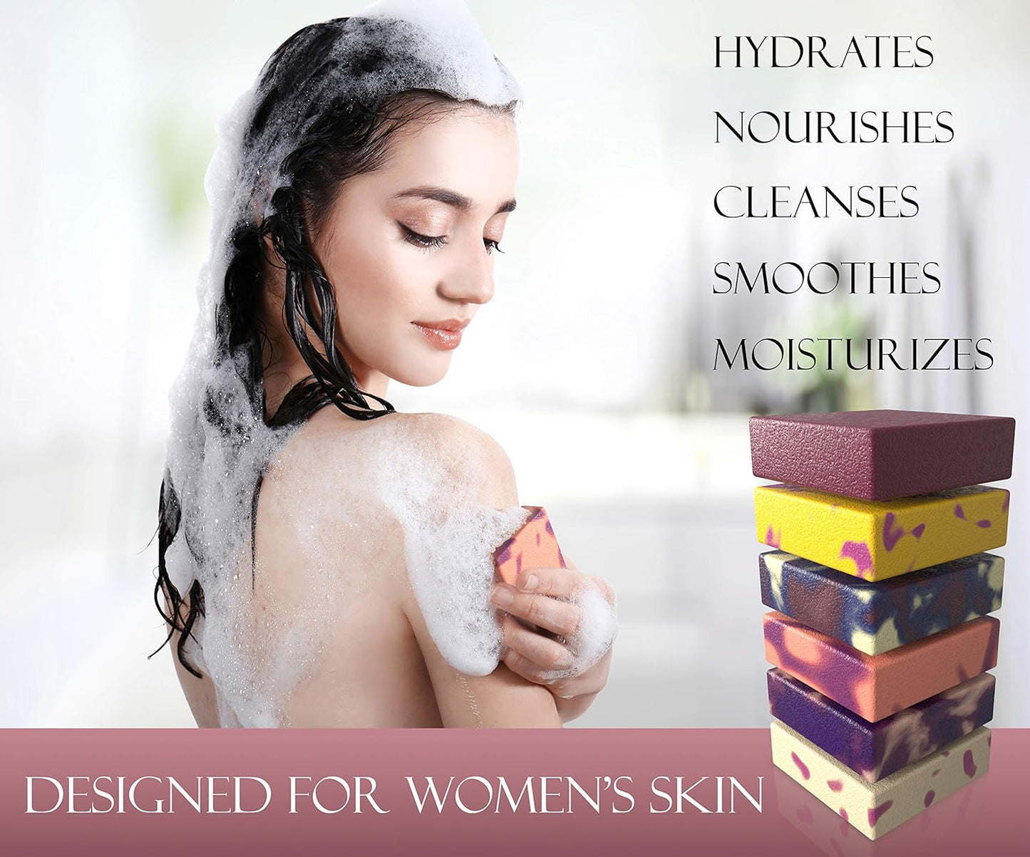 NATURAL AMERICAN Womens Bar Soap – Perfume Scents, 100% All Natural Soap for Women, Essential Oils, Organic Shea Butter – (6pk) Handmade Soaps for Women – GODDESS Women Soap, 5 oz Bar Soap for Women