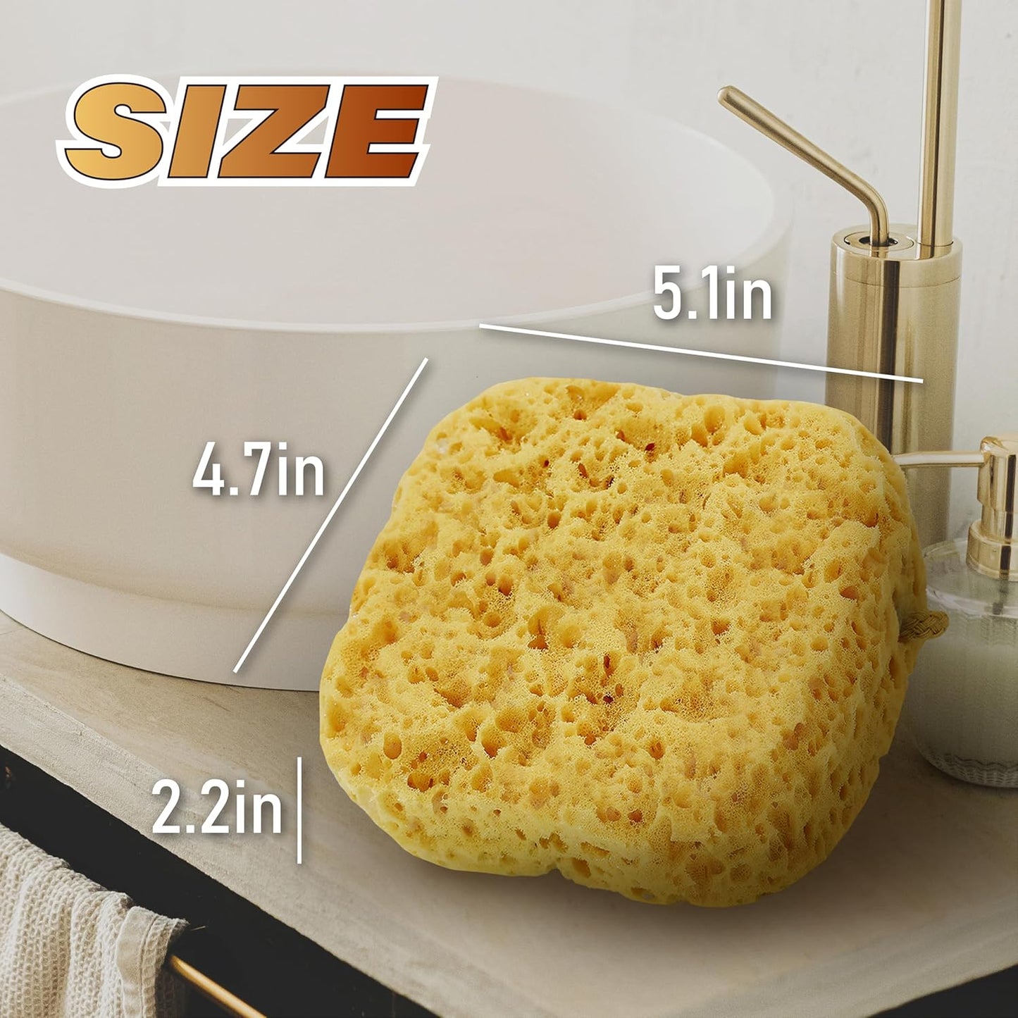 myHomeBody Bath Sponge, Foam Loofah, Body Scrubber for Bathing, Exfoliating Shower Pouf for Shower - Large Size, Lots of Lather, Square, 3 Pack