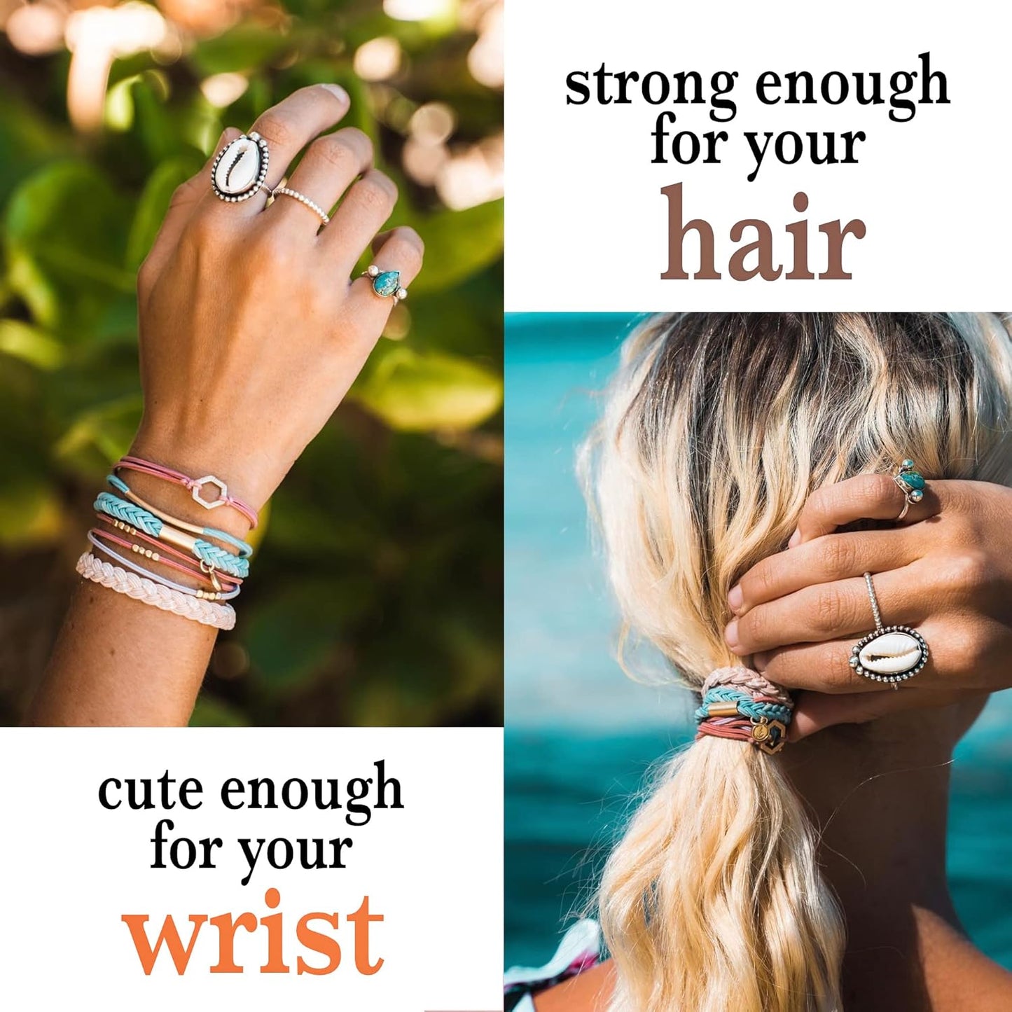 K'lani Hair Tie Bracelets for Women - Elastic Hair Bands That Double as Stylish Jewelry - Live - Large