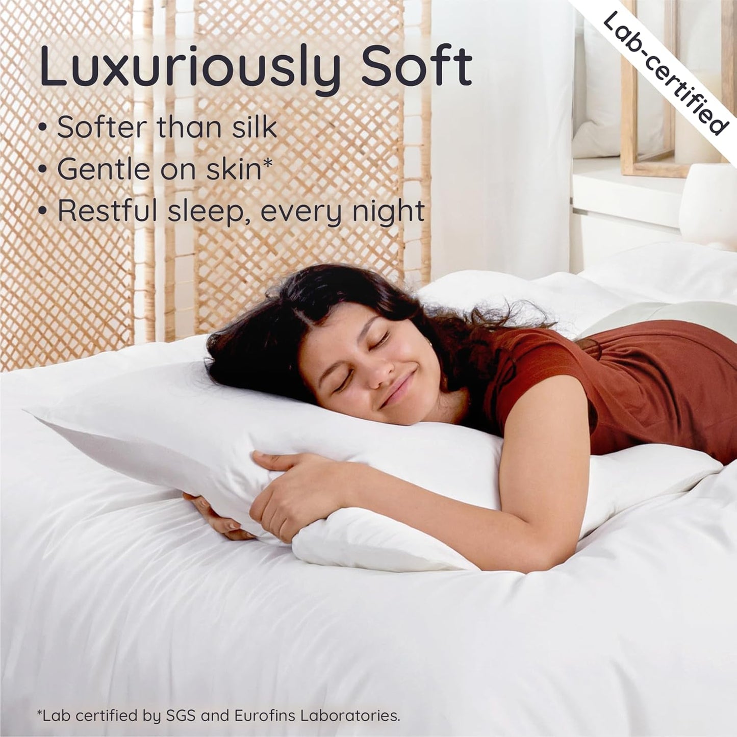 Bambaw 100% Viscose Derived from Bamboo King Pillowcases – Set of 2 Cooling Pillow Cases with Envelope Closure, White King Pillow Cases Set of 2, Breathable Acne Pillow Case(White)