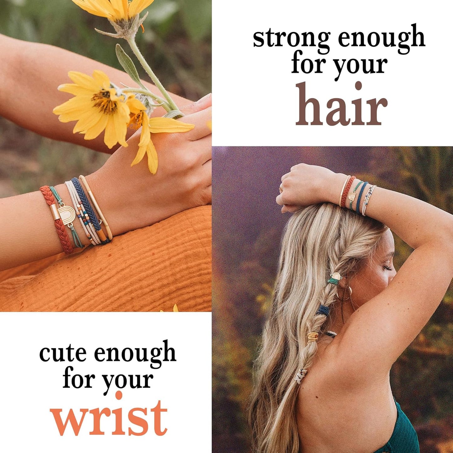 K'lani Hair Tie Bracelets for Women - Elastic Hair Bands That Double as Stylish Jewelry - Discover - Large