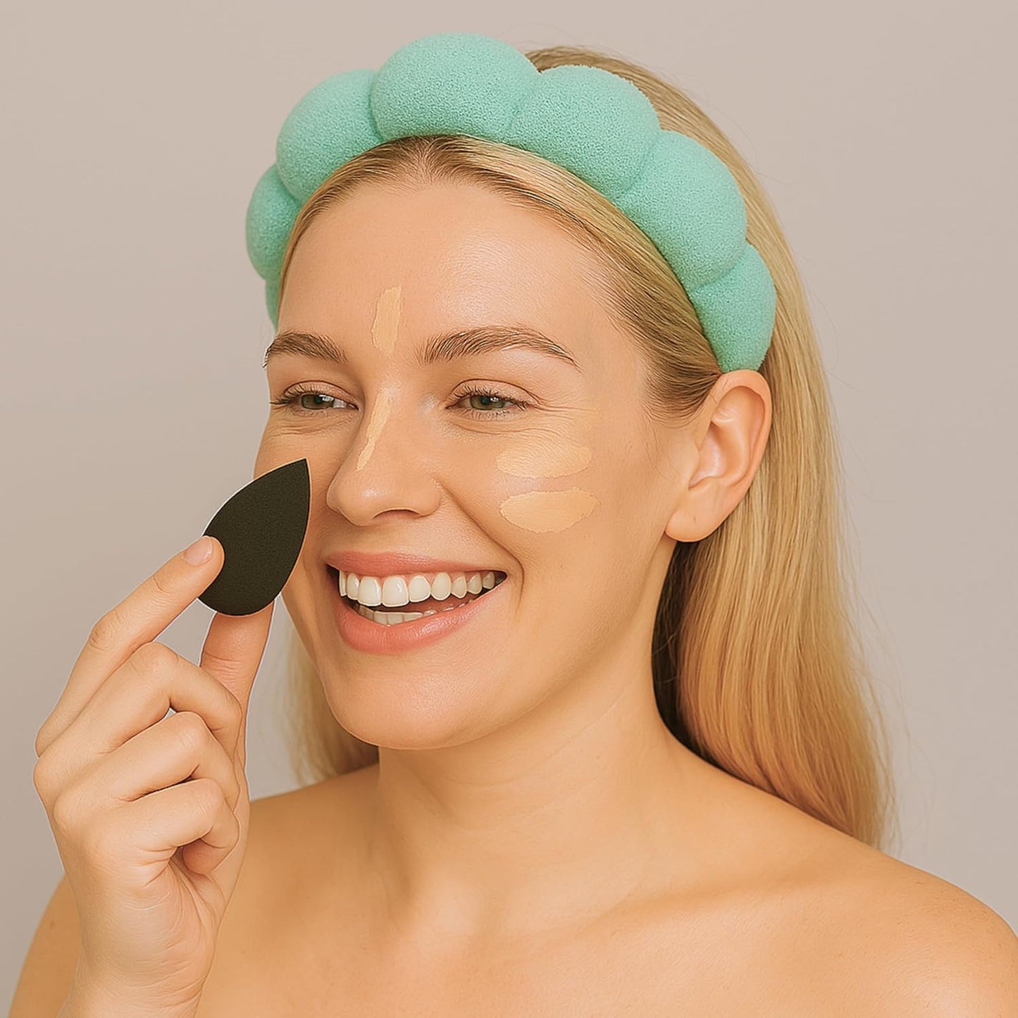 Skincare Headband - Hair band for Washing Face & Makeup Headband for Women - Terry Cloth Hairband for Spa & Skincare Routines - Perfect for Face Wash & Makeup Application (Pastel Green)