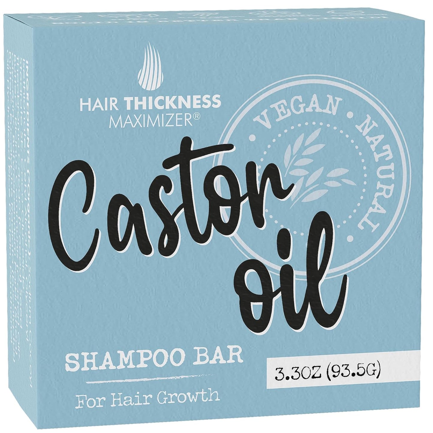 Castor Oil Shampoo Bar for Hair Growth. Eco-Friendly, No Harsh Chemicals, Color Safe, pH Balanced. Solid Shampoo Bar Equal To 3 Liquid Bottles. Zero Plastic, USA Made, Strengthening & Dry Hair Relief