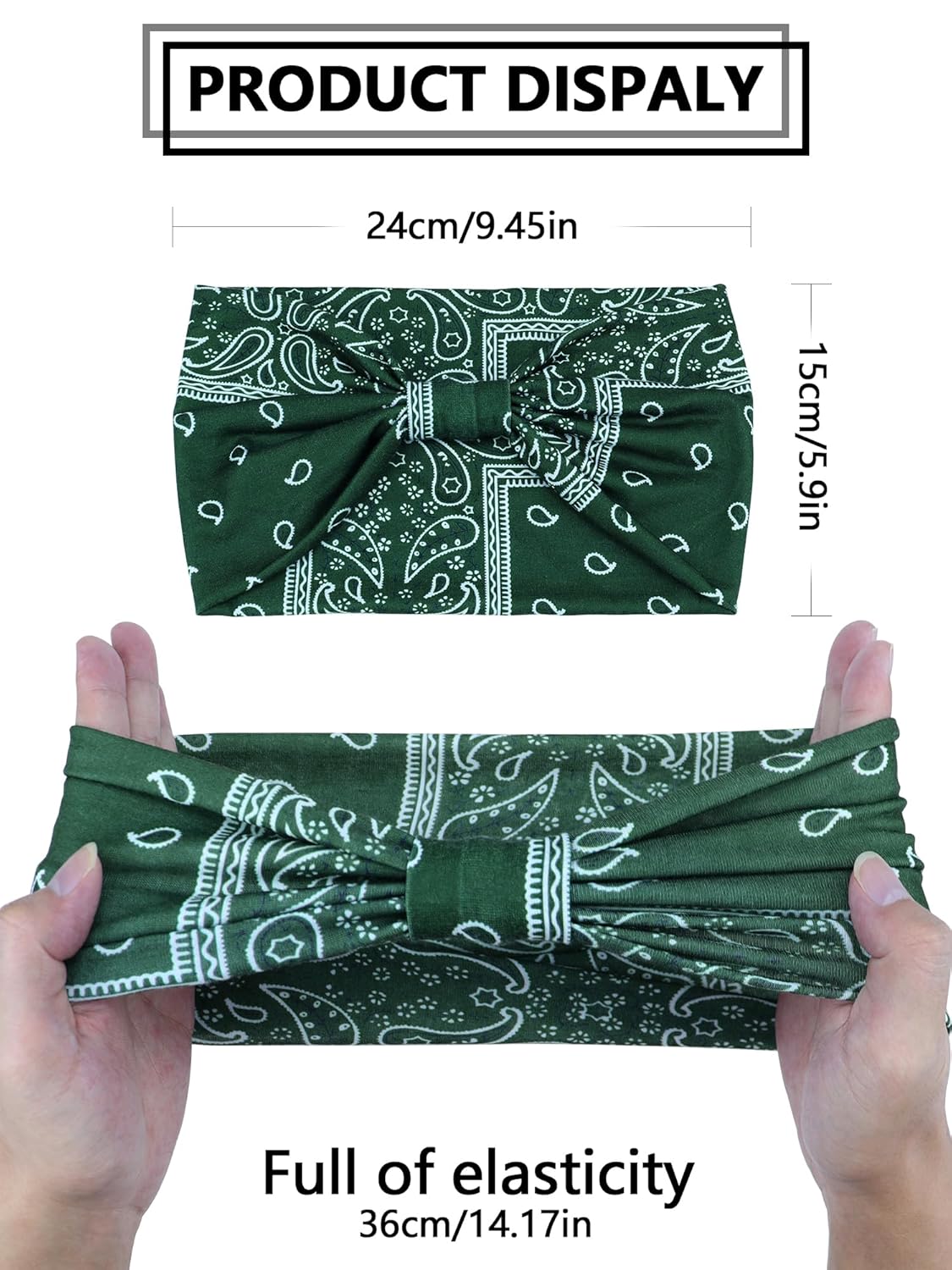 Wide Headbands for Women Knotted No Slip Head Bands Soft Turban Headband Hair Accessories Boho African Solid Color Head Wraps for Women Yoga Workout Pack of 6 (Nature)