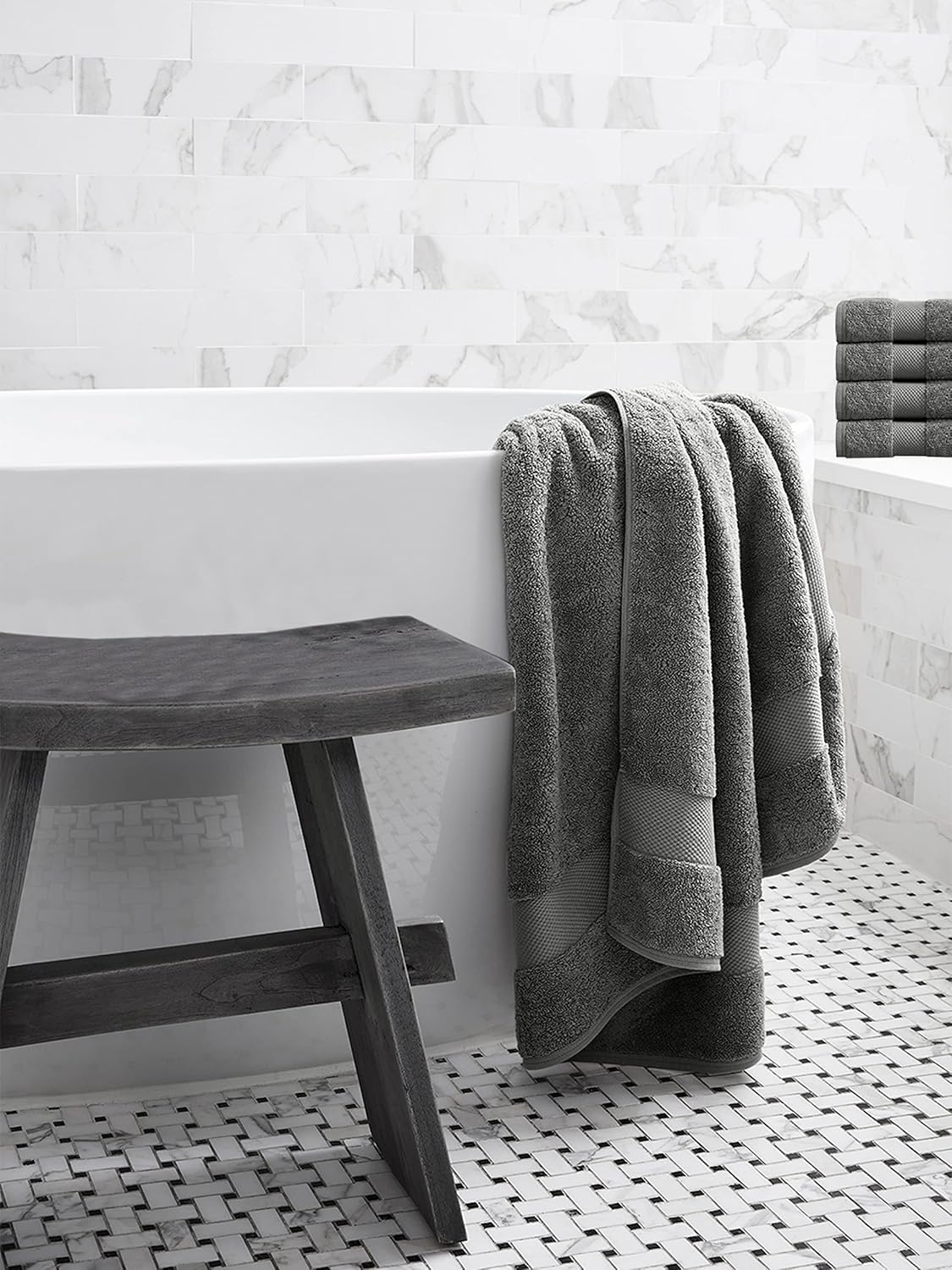 Delara Organic Cotton Luxuriously Plush Bath Sheet Pack of 4 | GOTS & OEKO-TEX Certified | Premium Hotel Quality Towels | Feather Touch Technology|650 GSM Long Staple|Soft, Quick Dry & Ultra-Absorbent