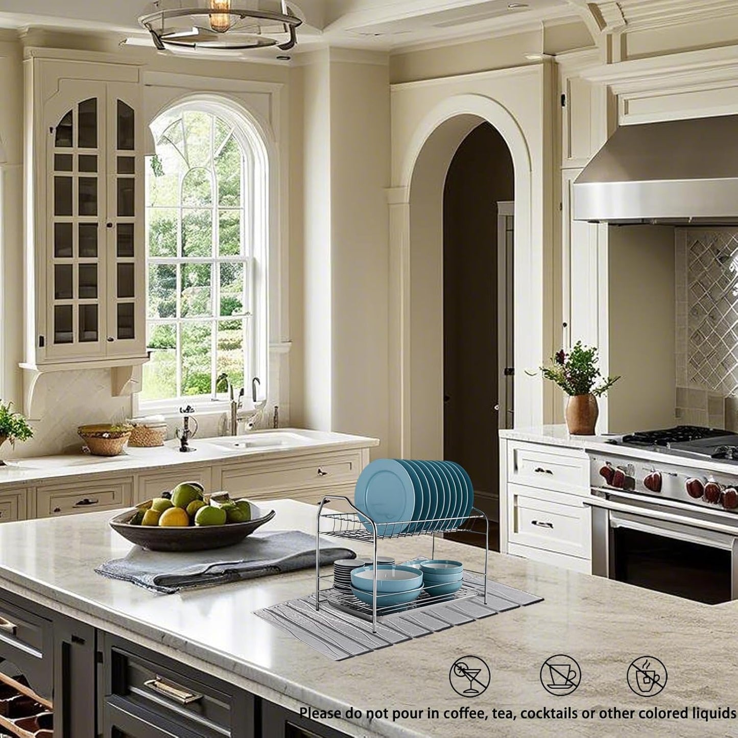 Dish Drying Matt and Foldable Stone Dish Drying Mat, Quick Drying Stone Bath Mat For Kitchen Counter and Sink Use by Dish Rack,Countertop Mat for Mom,Light Grey