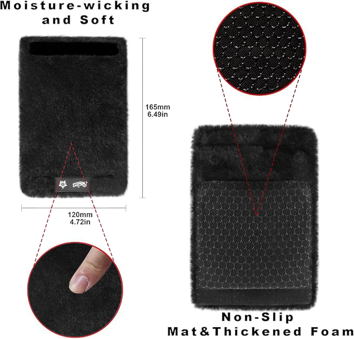 SPRING SEAON Walker Hand Pads Fluffy Walker Handle Cushions Non-Slip Universal Walker Grips Padded Hand Covers Soft Pads for Walkers for Seniors Walker Pads for Handles Folding Rolling Wheelchair, Rollator Handle, Elderly Grippers 2 Pack