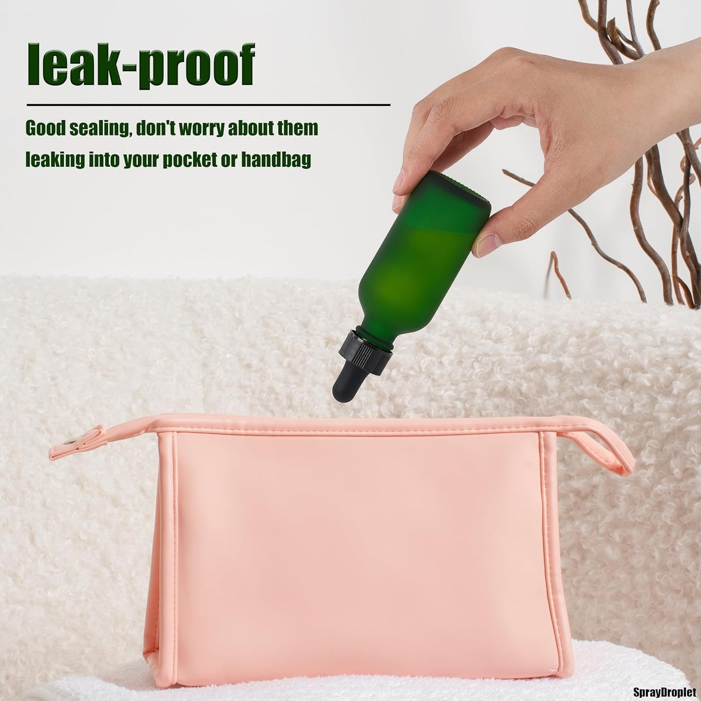 12 Pcs, 1oz Glass Dropper Bottle, Leakproof Tincture Bottles with Dropper, Green Reusable Eye Dropper Bottle, Preety Frosted Texture, for All Kinds of Liquids (Green-Frosted, 1oz-12pcs)