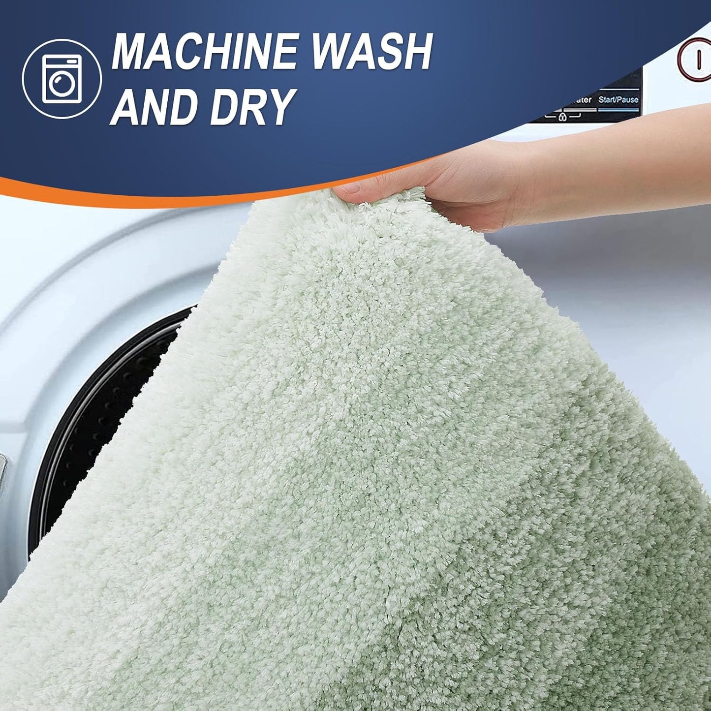 OLANLY Bathroom Runner Rugs 70x24, Extra Soft Absorbent Microfiber Bath Rugs, Rubber Backing, Quick Dry, Washable Bath Mats for Bathroom Floor, Tub and Shower, Home Decor Accessories, Sage Green