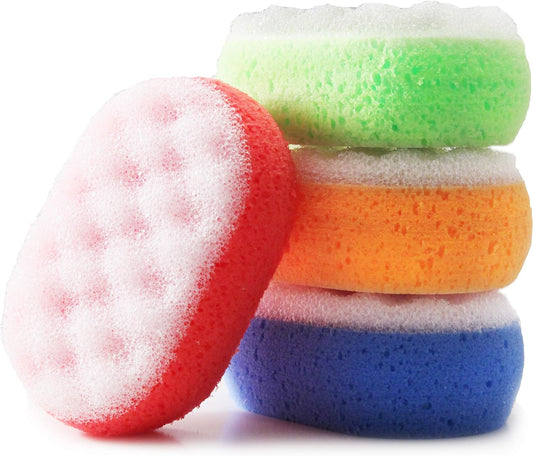 MartiniSPA Italian Made Energizing Body & Bath Sponge - 3 Pack All-in-One Body Sponge & Gommage Deep Exfoliating Scrub, Skin Care for Women and Men - Assorted Colors