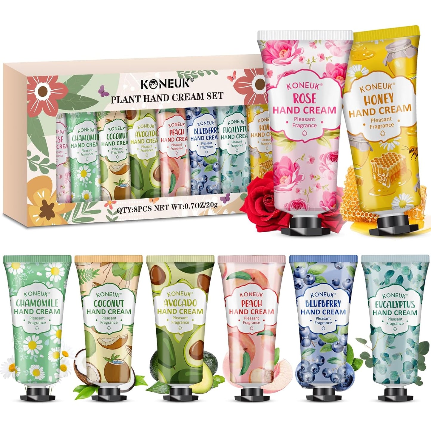 8 Pack Hand Cream Gifts Set for Women, Mini Hand Lotion Travel Size for Dry Cracked Hands, Bulk Hand Cream for Stocking Stuffer, Bridal Shower Favors, Birthday Gifts, Christmas Gifts for Women