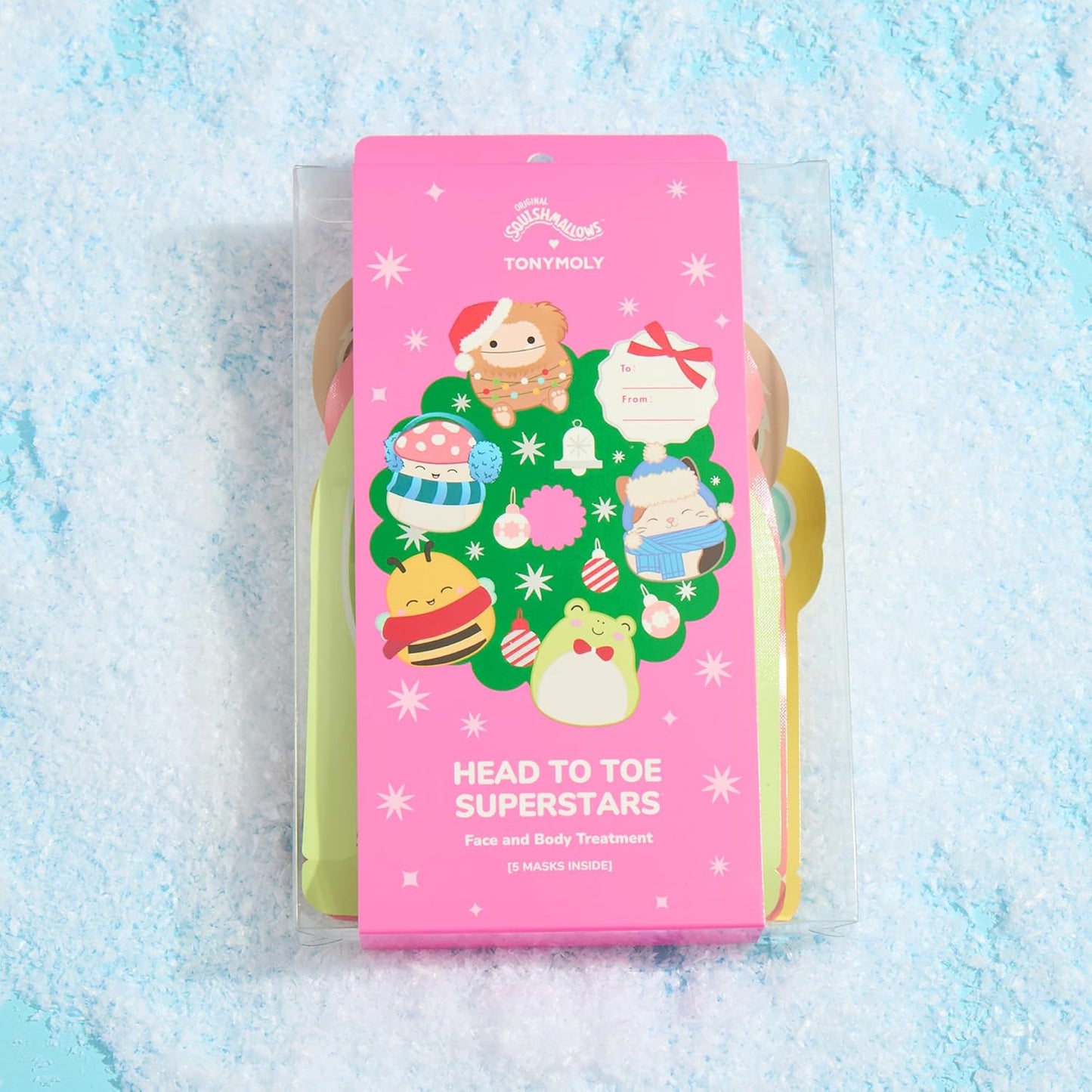 TONYMOLY x Squishmallows Head to Toe Mask Set – 5-Piece Holiday Face Mask & Body Care Gift Set | Hydrating, Brightening & Soothing Sheet Masks + Hand & Foot Masks | Limited Edition