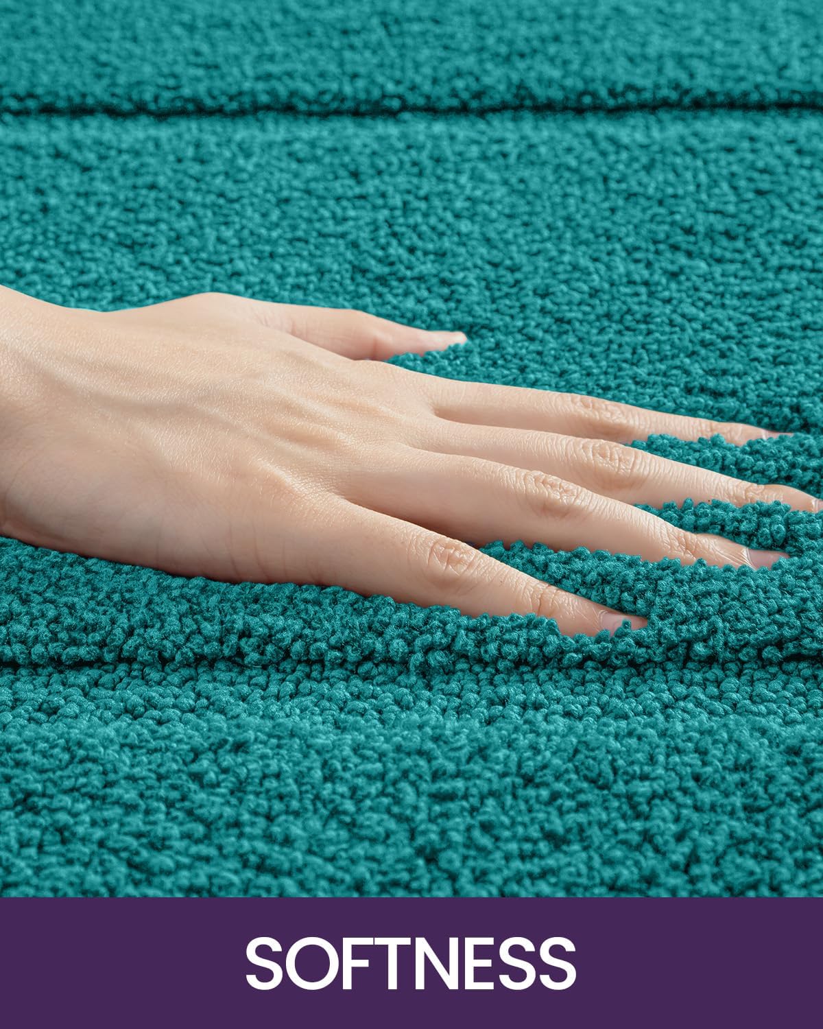 DEXI Bathroom Rugs 32x20, Washable Non Slip Bath Mat for Shower Floor, Absorbent Quick Dry Bathmat with Rubber Backing, Ultra Soft Plush Carpet for Tub, Teal