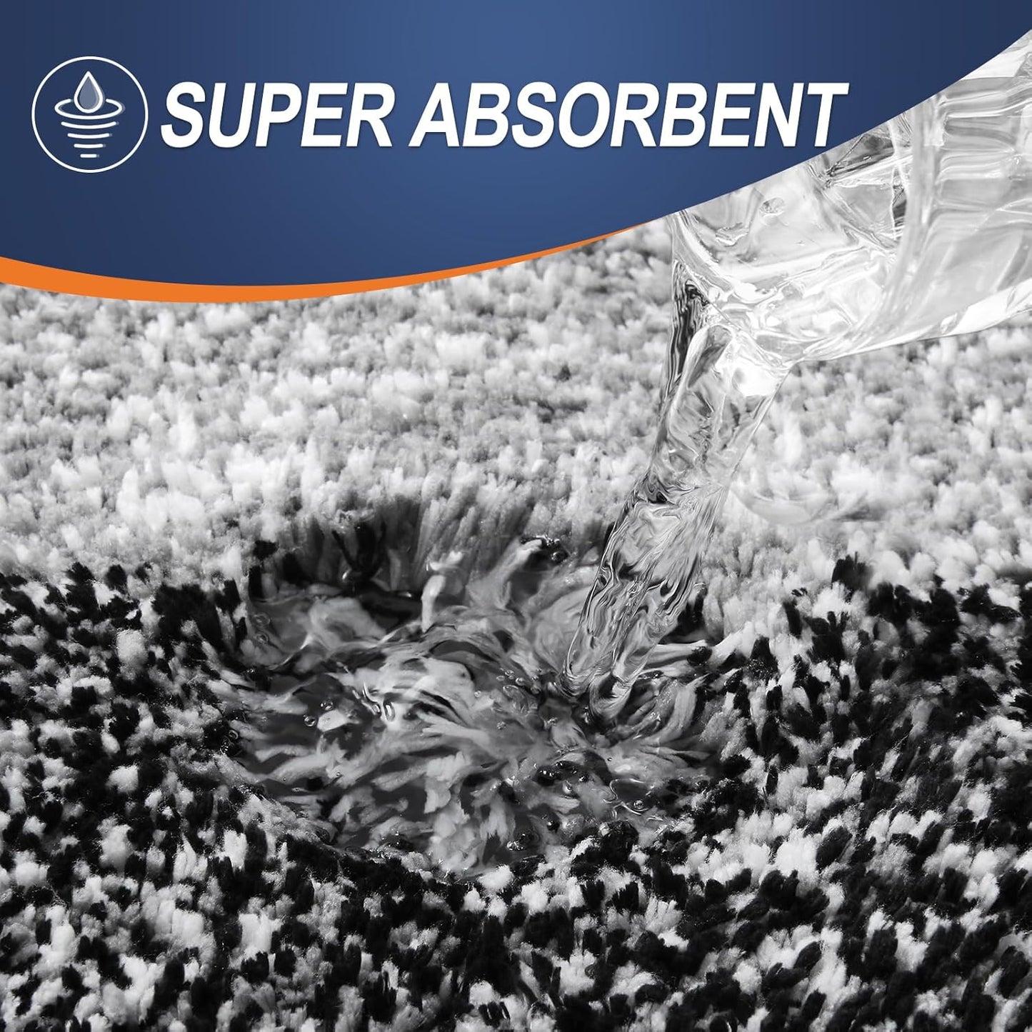 OLANLY Bathroom Rugs Mat 40x32, Extra Soft Absorbent Microfiber Bath Rugs, Rubber Backing, Quick Dry, Machine Washable Bath Mats for Bathroom Floor, Tub and Shower, Home Decor Accessories, Black