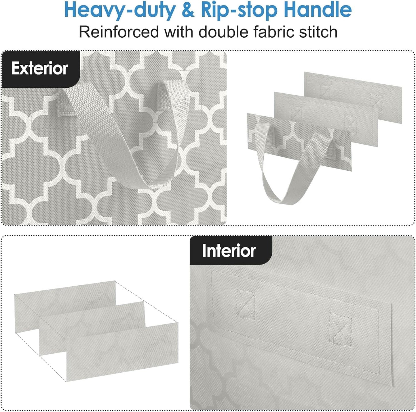 WISELIFE Storage Bags 2 Pack/100L Large Blanket Clothes Organization and Storage Containers for Comforters,Bedding, Foldable Organizer with Reinforced Handle, Clear Window, Sturdy Zippers,Lvory