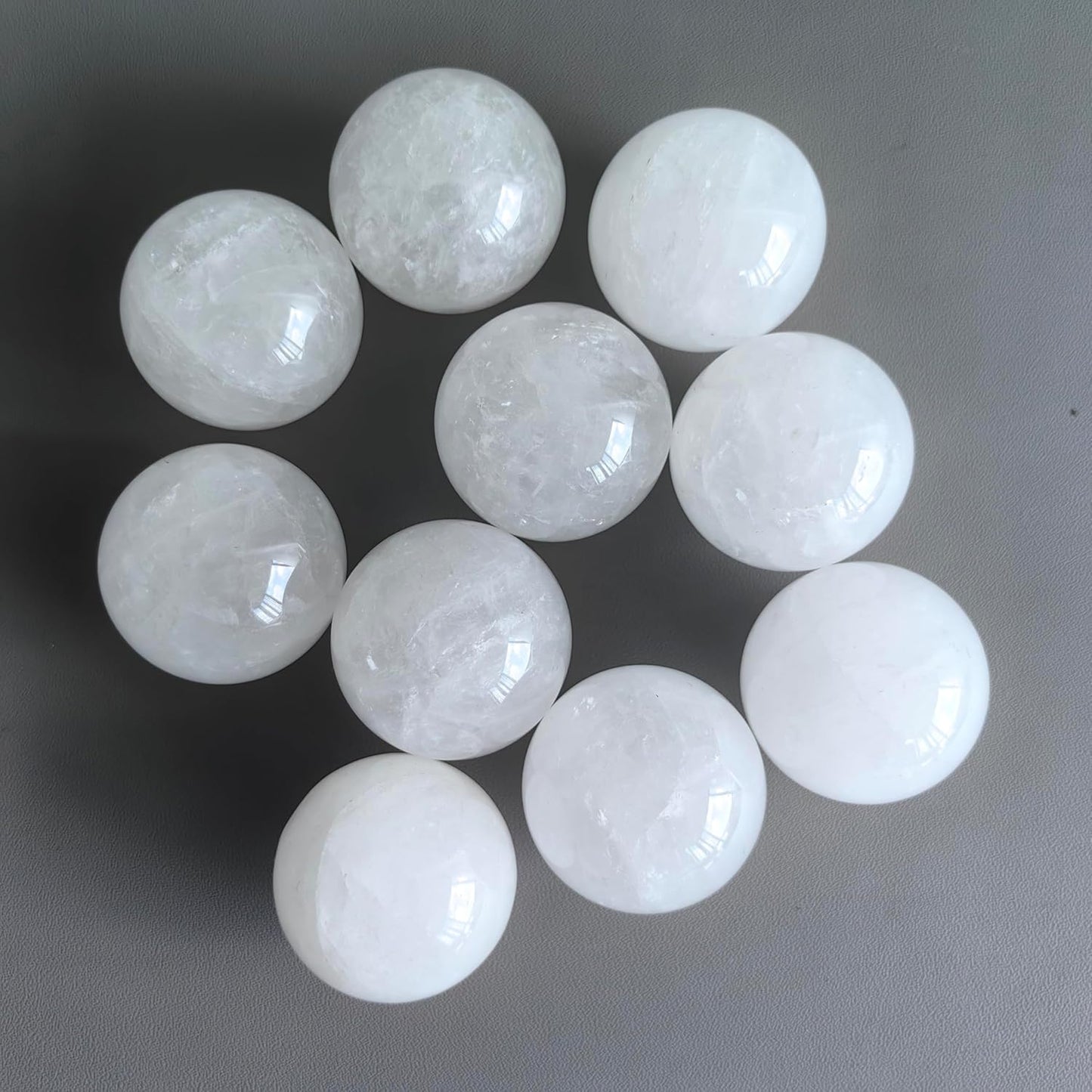 Hand Exercise Balls 30mm for Women - Set of 2 Natural Crystal Stone Spheres - Finger Joint Relief & Stress Relax, Perfect Size for Women's Hands, Rock Quartz