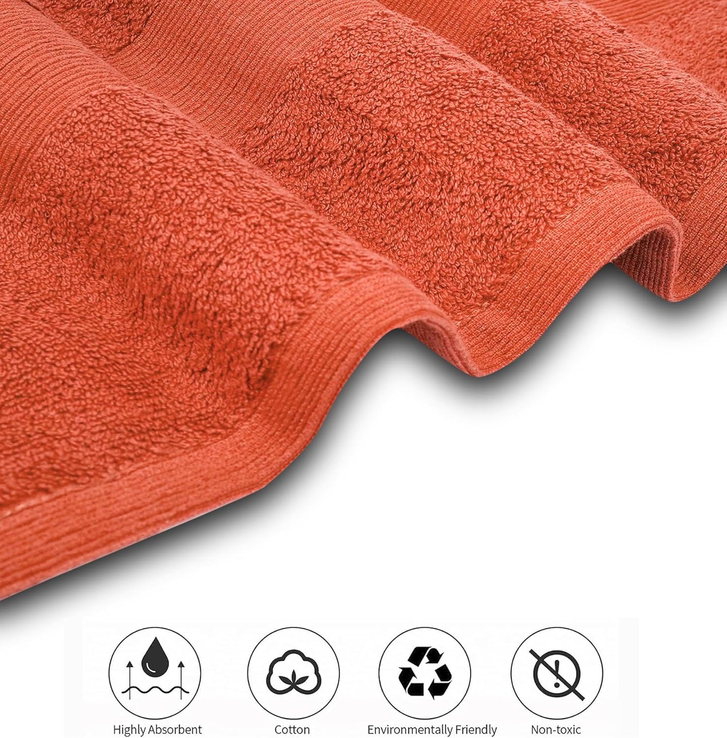 Softolle Luxury Bath Towels Set of 4 (27” x 54”) | Towels for Bathroom | Super Soft | Highly Absorbent Towels for Home, Spa, Gym (Coral)