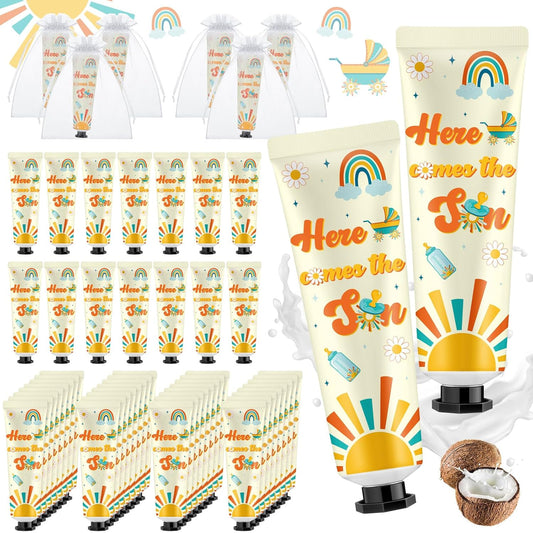 48 Sets Here Comes The Son Hand Cream Gifts Bulk Baby Shower Hand Cream Travel Size Lotion Bulk Fall Thanksgiving Party Supplies Favors Birthday Wedding for Guest