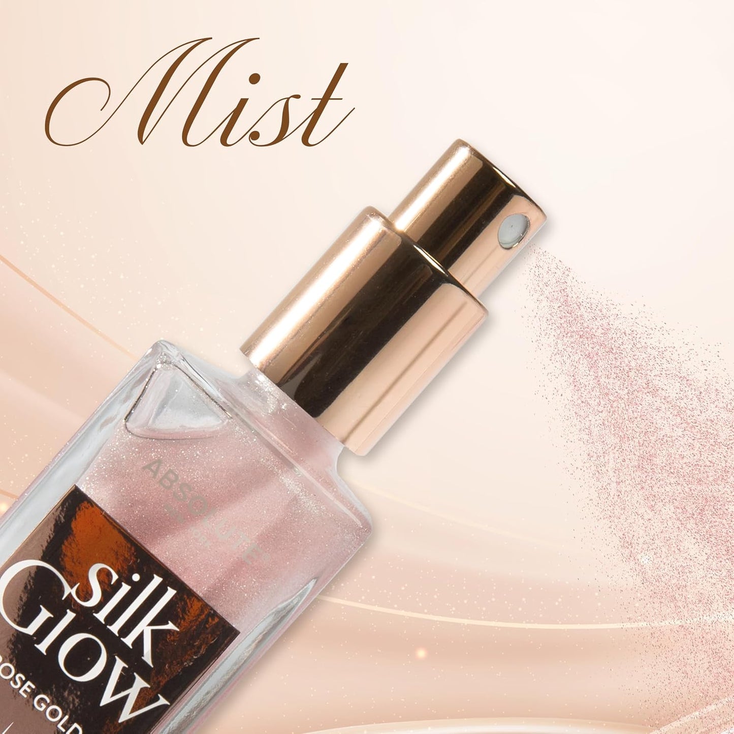 Absolute New York - Silk Glow Shimmer Mist Glow, Radiant, Shimmer Body & Face & Hair, Shea Butter, Coconut Oil, Vitamin E (SBGS02 Rose Gold Mist, 3.4 fl oz)