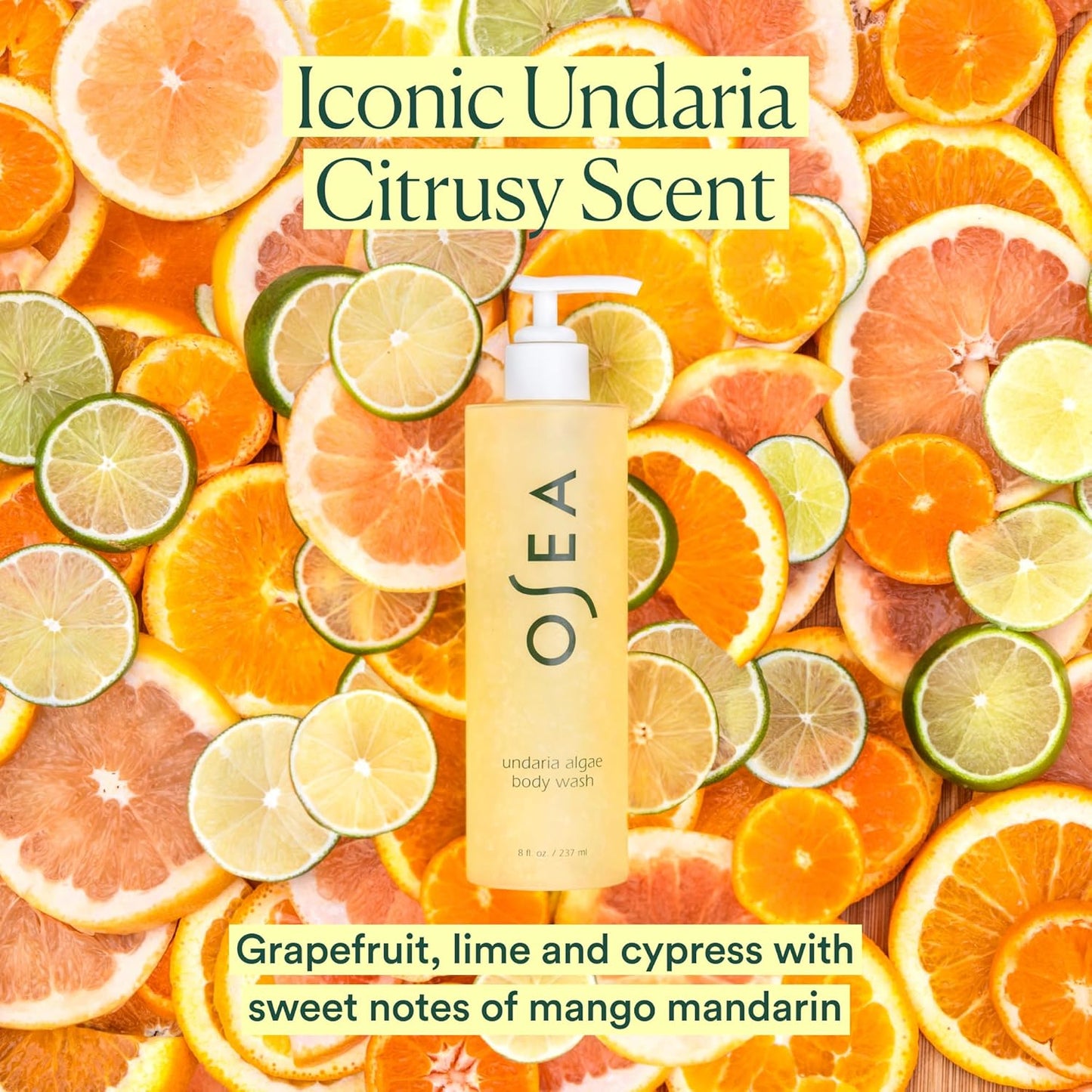 OSEA Undaria Algae™ Body Wash 8 fl oz - Hydrating & Moisturizing Body Wash - Citrus Scented Cleanser