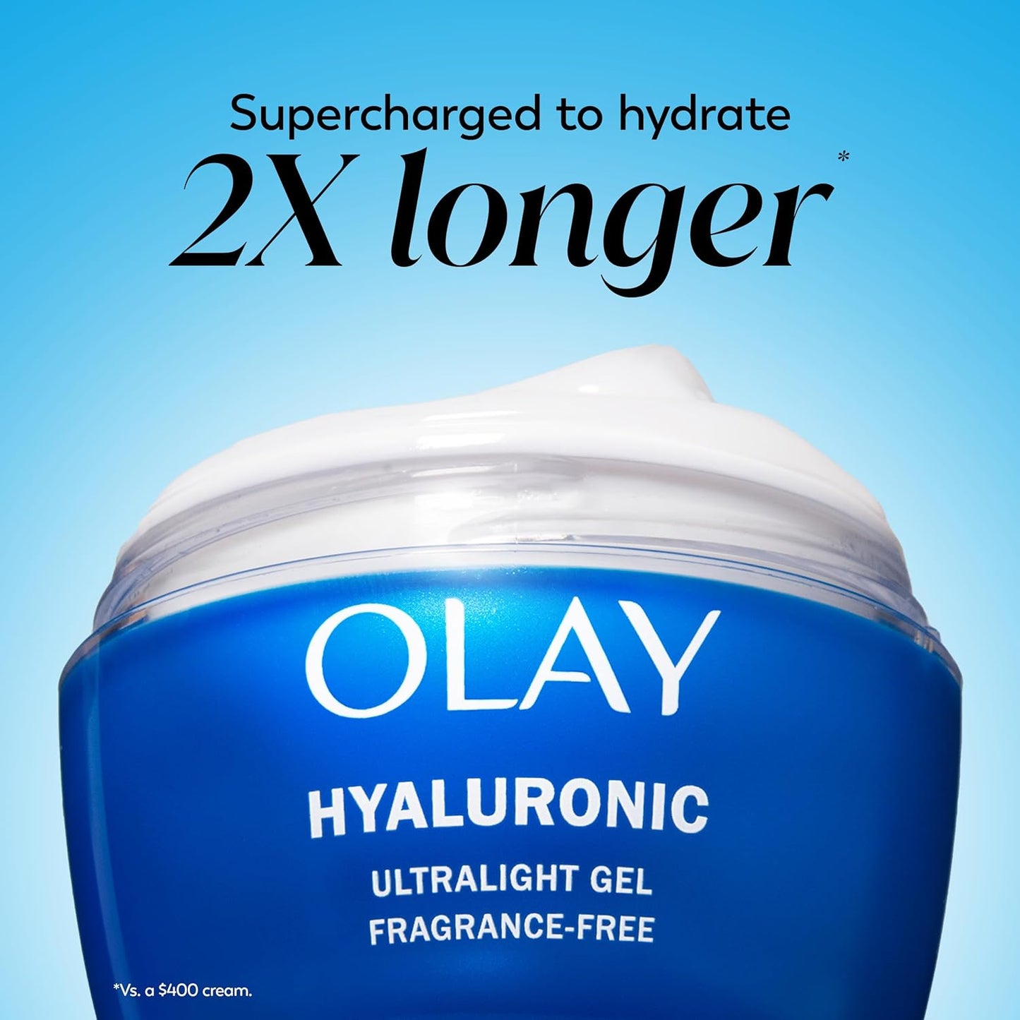 Olay Hyaluronic Acid Face Moisturizer, Instant Hydration for Women, Fragrance-Free - Dry Skin Solution, Glowing, Smoothing, Plumping, Renewing - Niacinamide, Amino Peptides 1.7 Oz