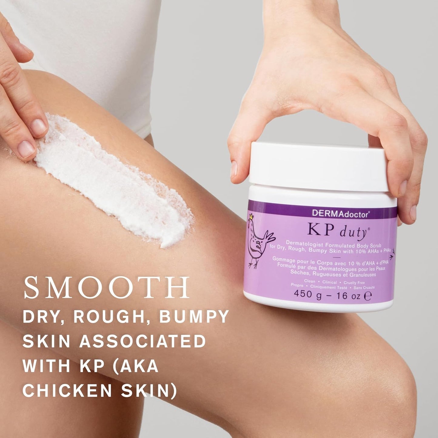 DERMAdoctor KP Bump Eraser Body Scrub Dermatologist Formulated Exfoliant | Keratosis Pilaris Treatment For Dry And Bumpy Skin 10% AHAs + PHAs - 16 fl oz