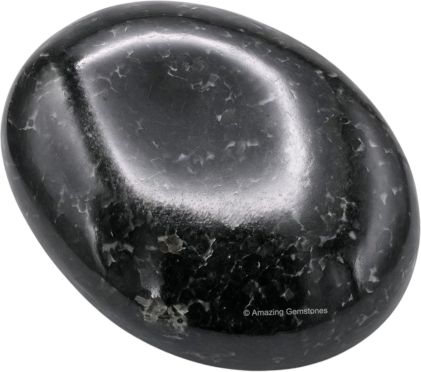 Amazing Gemstone Nuummite Crystals and Healing Stones - Large Palm Stone Crystals Piedra - Crystal for Good Luck, Balanced Positive Energy, Meditation - Unique Stocking Stuffers, Gifts for Women