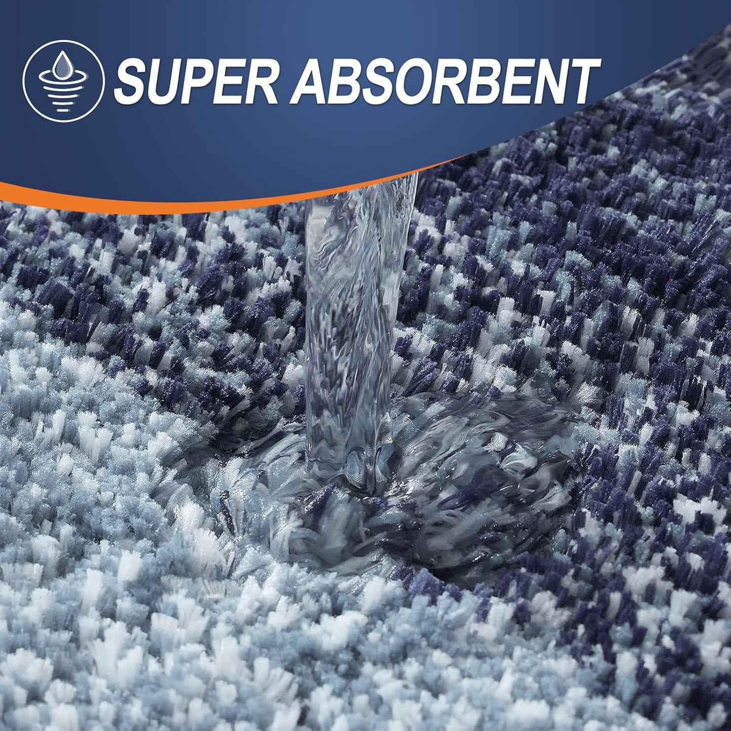 OLANLY Bathroom Rugs Mat 24x16, Extra Soft Absorbent Microfiber Bath Rugs, Rubber Backing, Quick Dry, Machine Washable Bath Mats for Bathroom Floor, Tub and Shower, Home Decor Accessories, Airy Blue