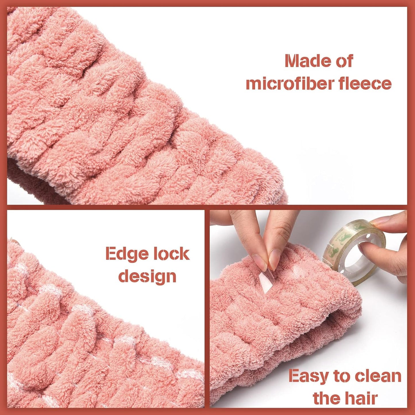 Chuangdi 3 Pieces Spa Headband for Women Facial Makeup Headband Soft Terry Cloth Hairband for Washing Face Mask Spa Shower Gifts(Pink, Gray, Dark Brown)