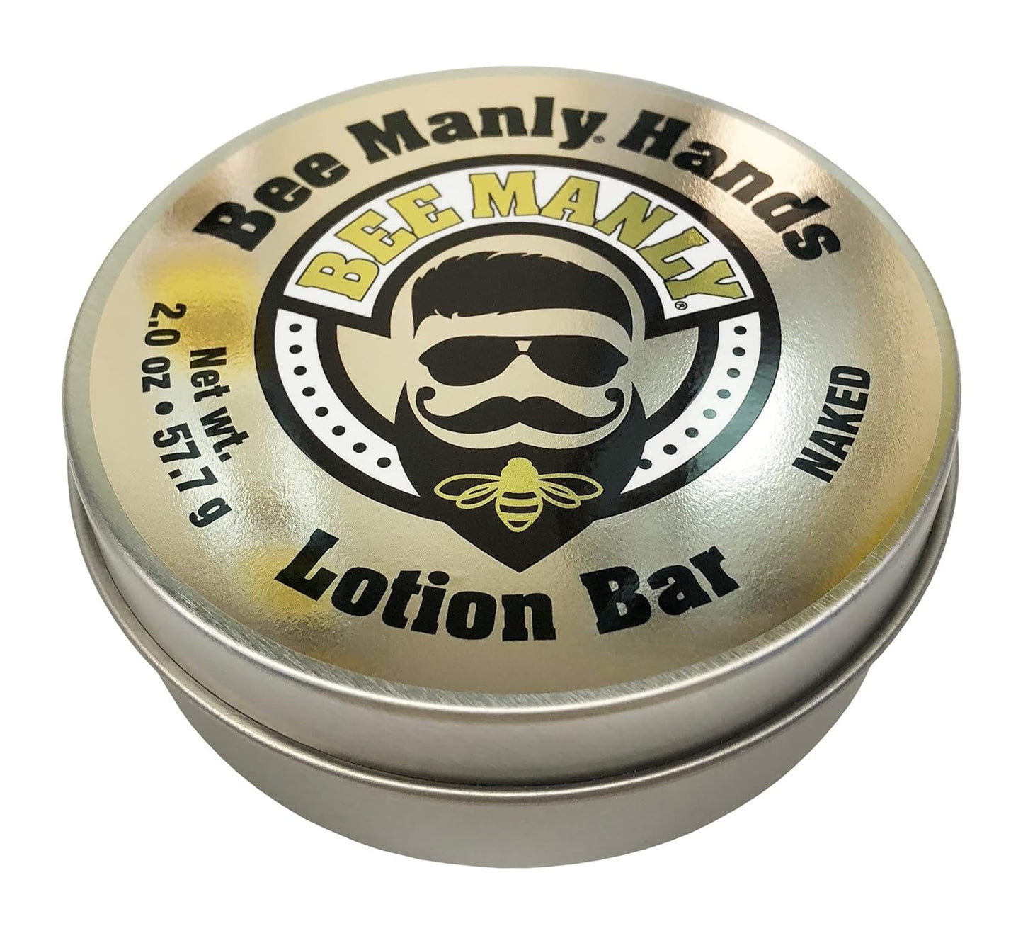 Honey House Naturals Bee Manly Hands Bee Bar -Naked - All Natural Ultra Moisturizing Lotion Bar Infused with Essential Oils in Masculine Scents – Made in USA (Naked)