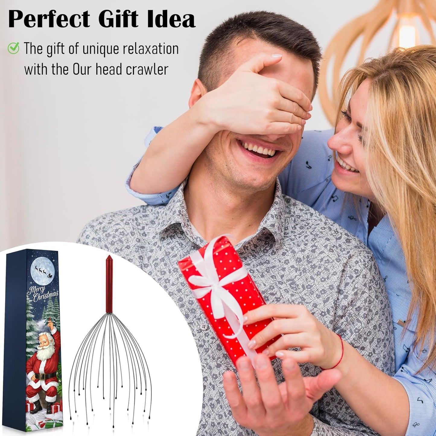 Head Massager Scalp Stocking Stuffers for Adults Men Women White Elephant Gifts Teens Gift for Men Who Have Everything Dad Christmas Mom Grandma Grandpa Him Her Stuffer Husband Ideas Boyfriend Father