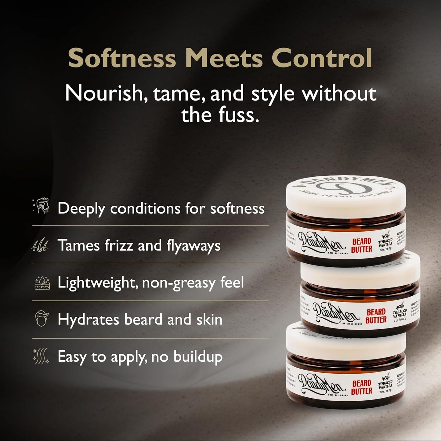 Beard Butter – Deep Hydration and Styling Control with Shea Butter & Argan Oil – 2 oz (Tobacco Vanilla)