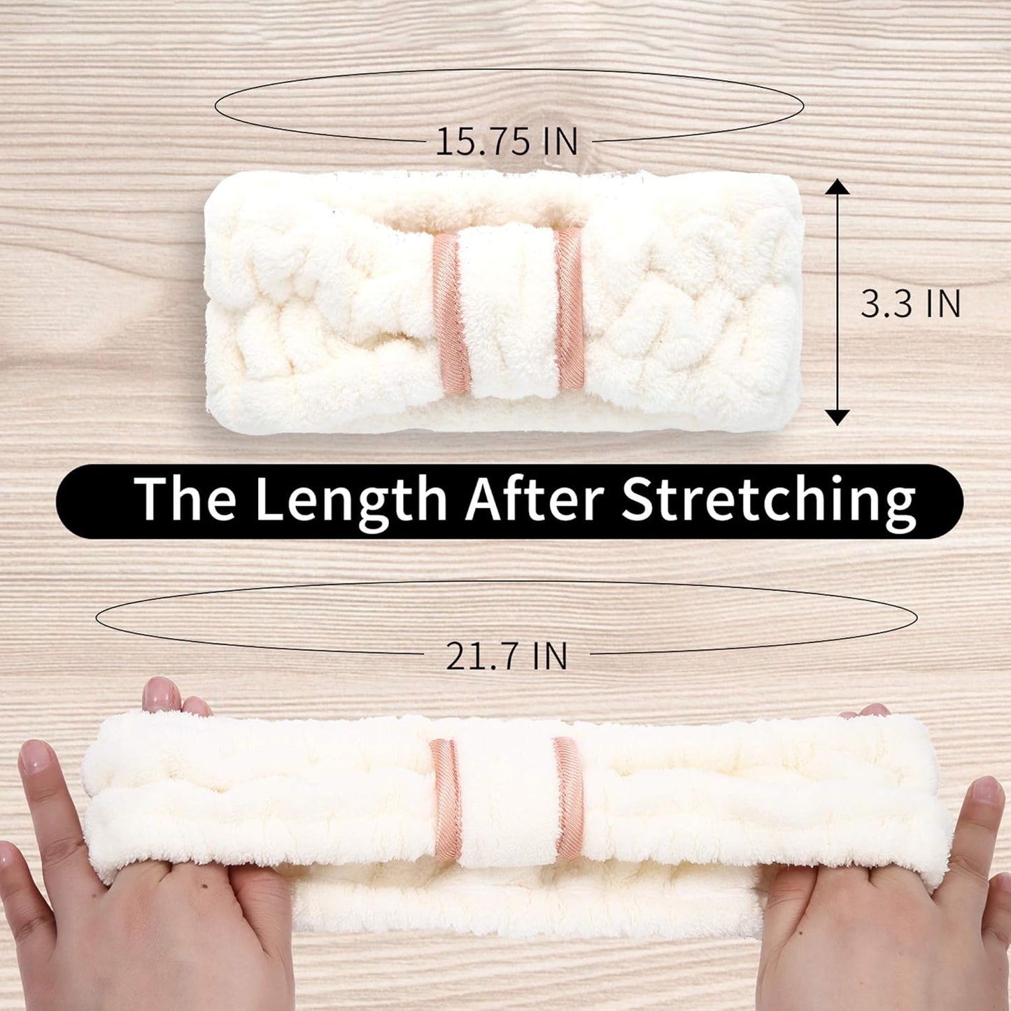 3 Pack Women's Spa Microfiber Skincare Headbands for Face Washing, Makeup Removal and More (Pink, White, Black)