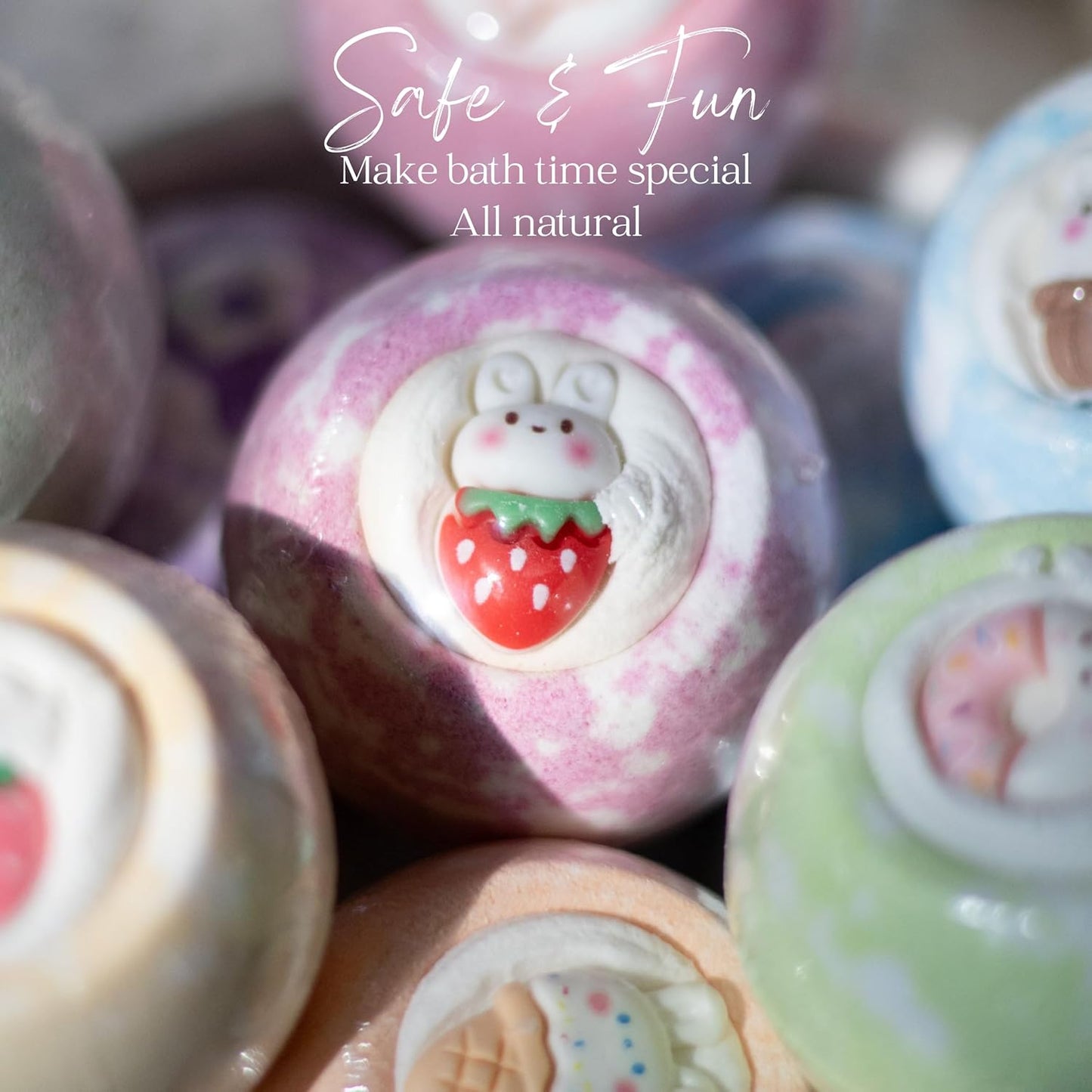 EvolutionUSA 12pc Bloom Bath Bombs with Toys, Adorable Girl Bath Bomb Set, Bubbly Kids Bathbombs, Fizzy Bath Ball, Kids Bath Bombs for Girls, Childrens Bath Bomb Set Birthday, Christmas, Easter