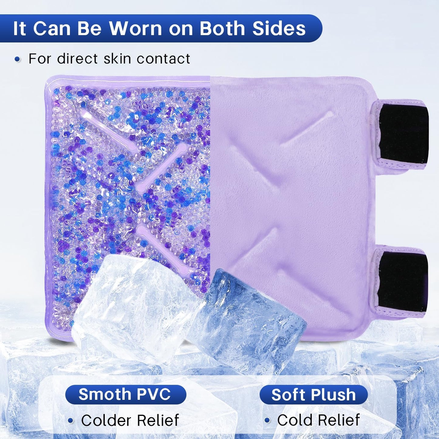 Knee Ice Pack Wrap for Pain Relief Reusable Gel Ice Wrap for Leg Injuries Swelling Knee Replacement Post-Surgery Recovery Adjustable Cold Compression Therapy Wrap for Arthritis Meniscus Tear and ACL