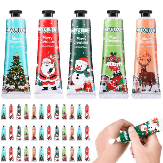 24 Pcs Christmas Hand Cream Gift Sets for Dry Cracked Hands Moisturizing Hand Lotion Small Travel Lotion Stocking Stuffers Gift Set for Women Mom Girlfriend Christmas Birthday