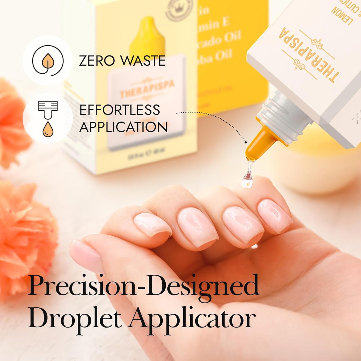 THERAPISPA Nail & Cuticle Oil with Avocado, Jojoba, Biotin & Vitamin E – Nail Growth Oil for Strengthening, Hydrating & Reviving Peeling Nails (Lemon, 2.0 fl oz)